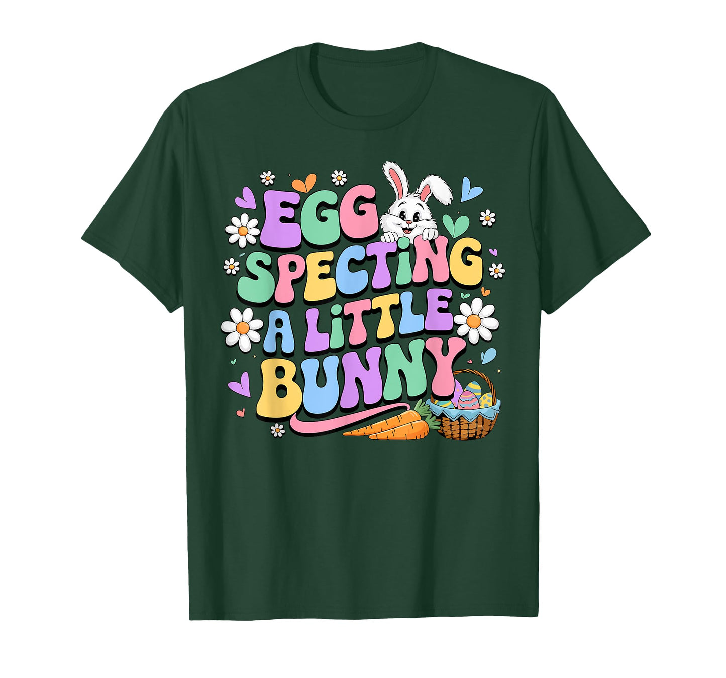 Pregnancy Announcement Egg Specting A Little Bunny Easter T-Shirt