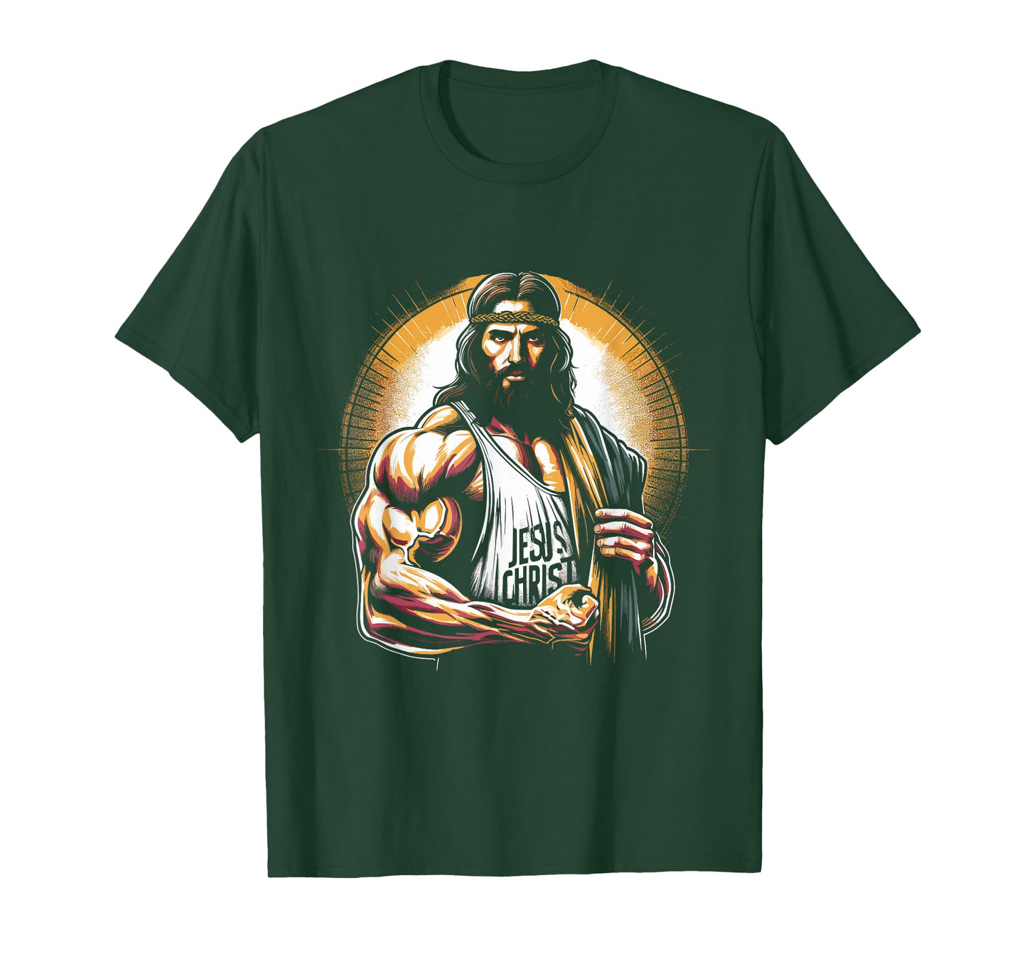Muscular Jesus Christ - Funny Weightlifting Jesus Gym Sports T-Shirt