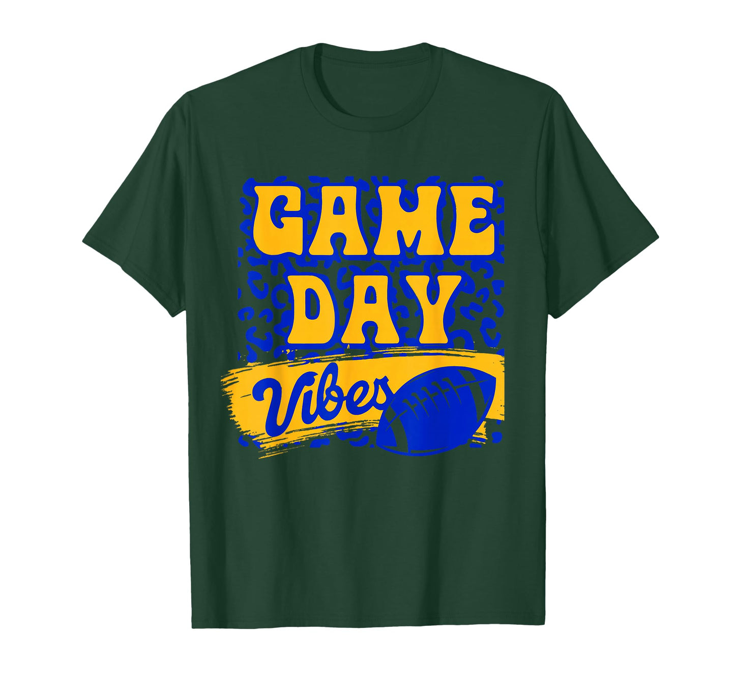 Game Day Vibes Football Season Football Blue Gold Vibes T-Shirt