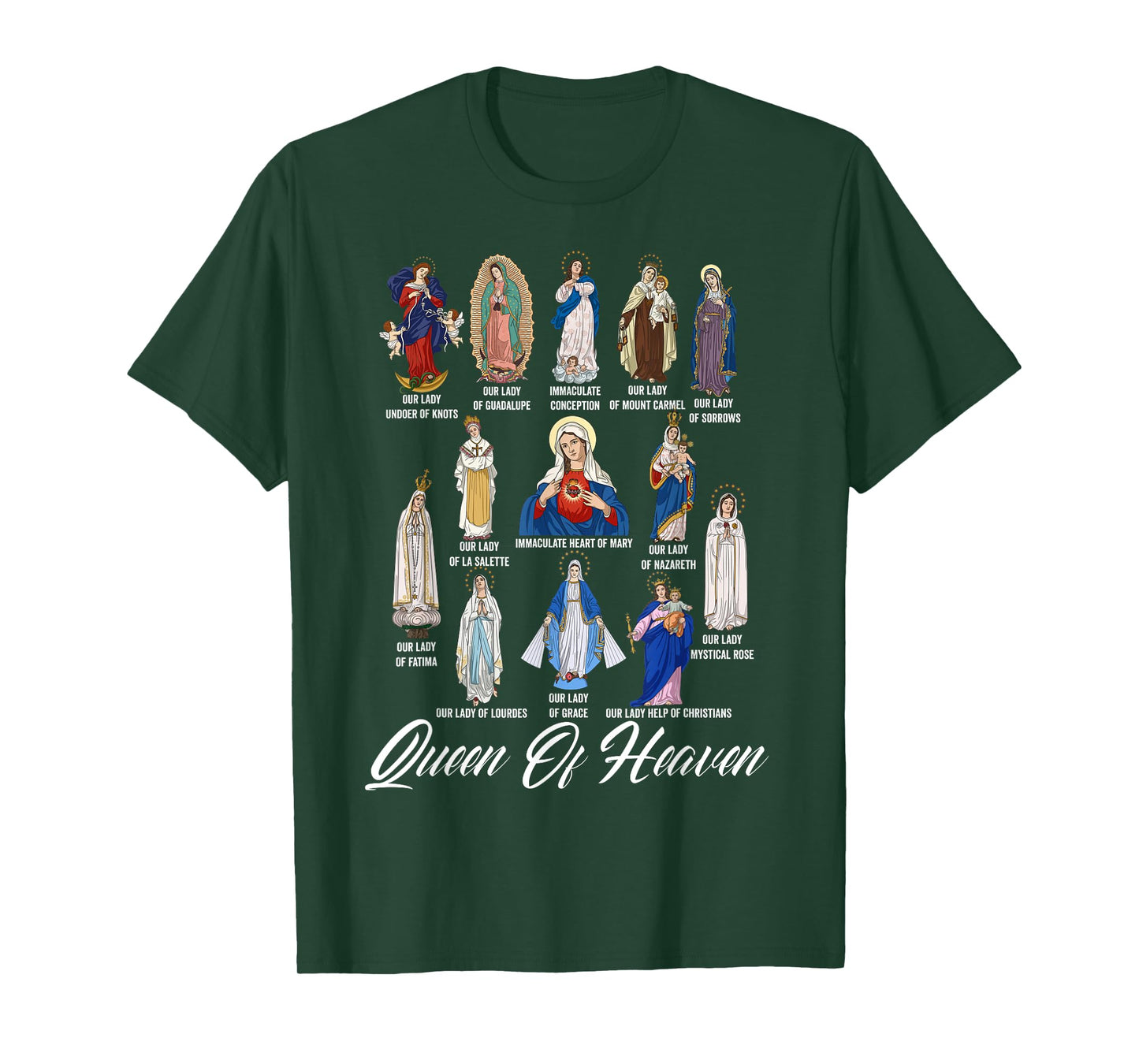 Our Lady The Blessed Mother Latin Marian Titles Catholic T-Shirt