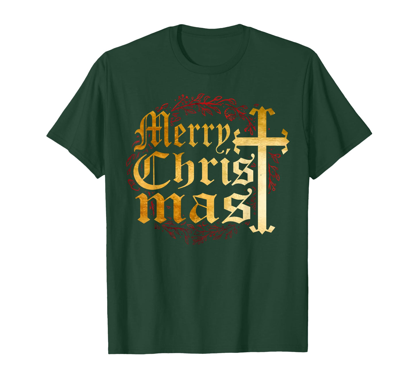 Merry Christmas Christian Cross Religious Family Matching T-Shirt