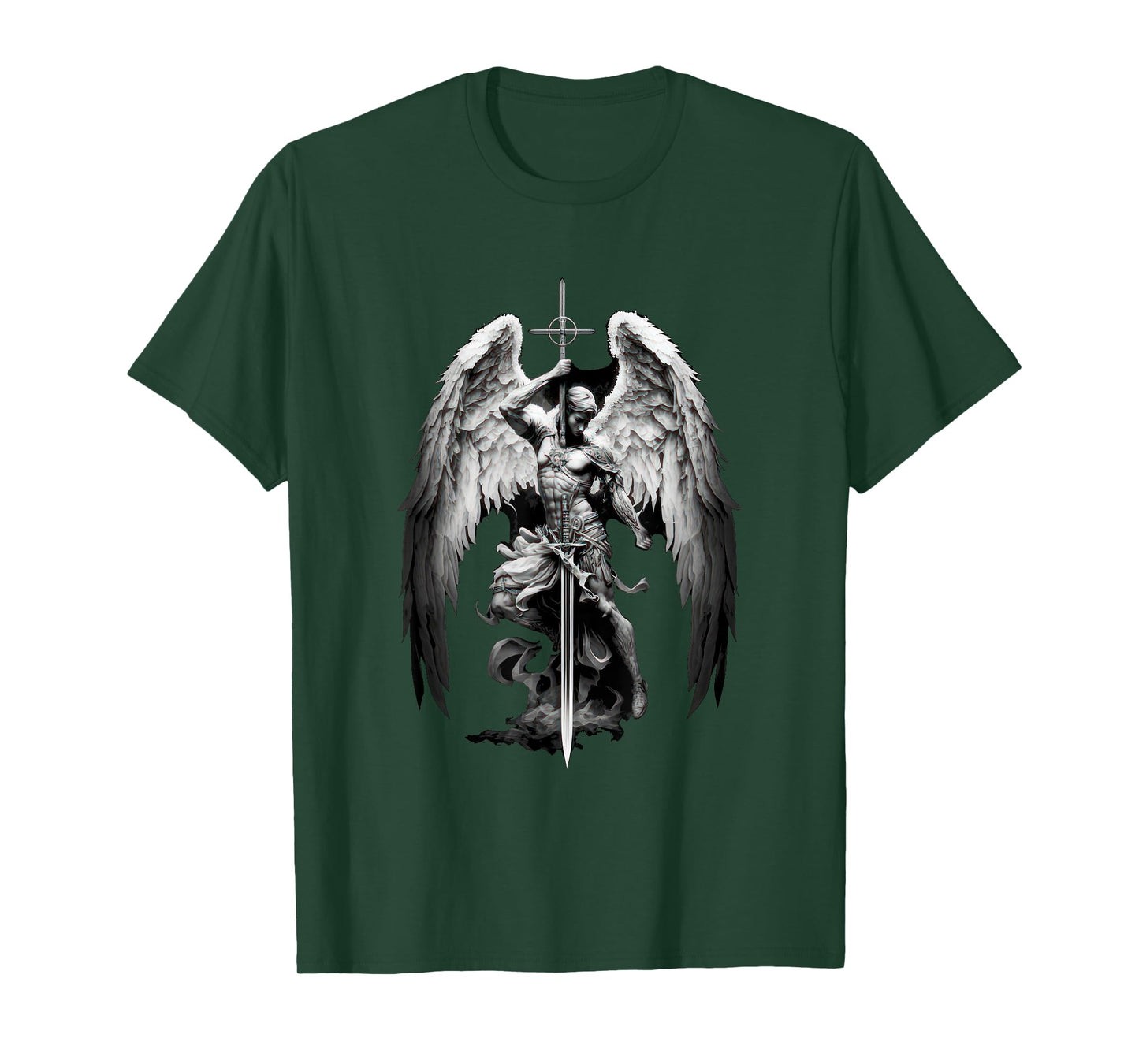 Gods Angel Gabriel Archangel with Sword, Cross and Wings. T-Shirt