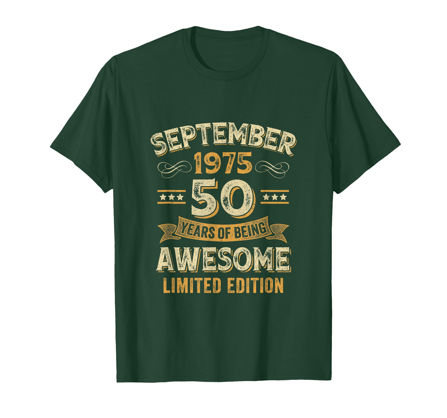 50 Years Awesome Vintage September 1975 50Th Birthday T-Shirt