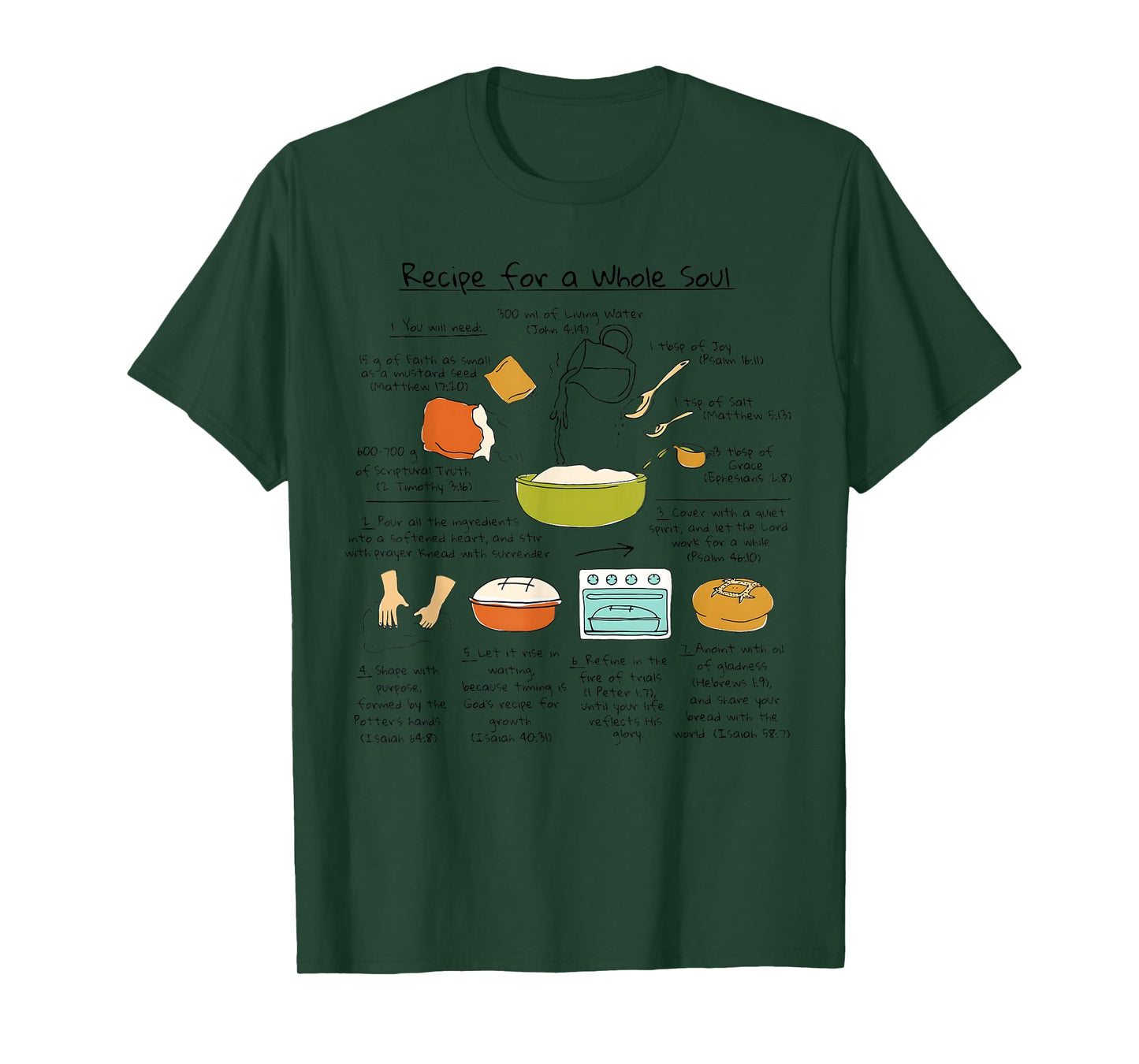 Recipe for a Whole Soul Jesus Bible Verse Tee T-Shirt
