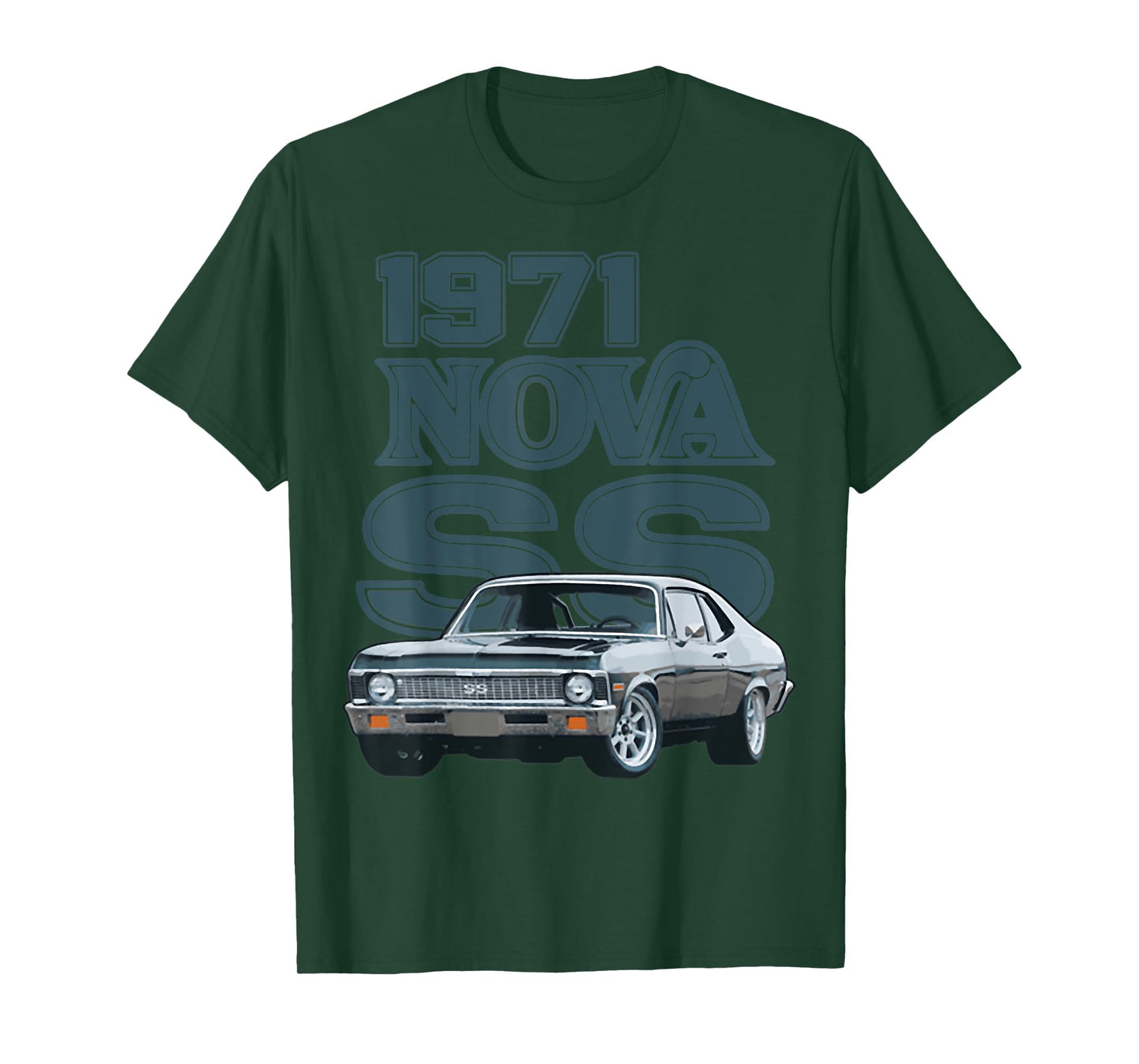 1971 71 Chevys Nova 2 Classic Car Old School Muscle Car T-Shirt