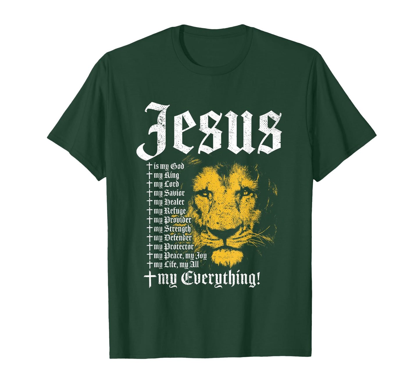 Jesus Is My God King Lord Savior Protector Lion Christian T-Shirt