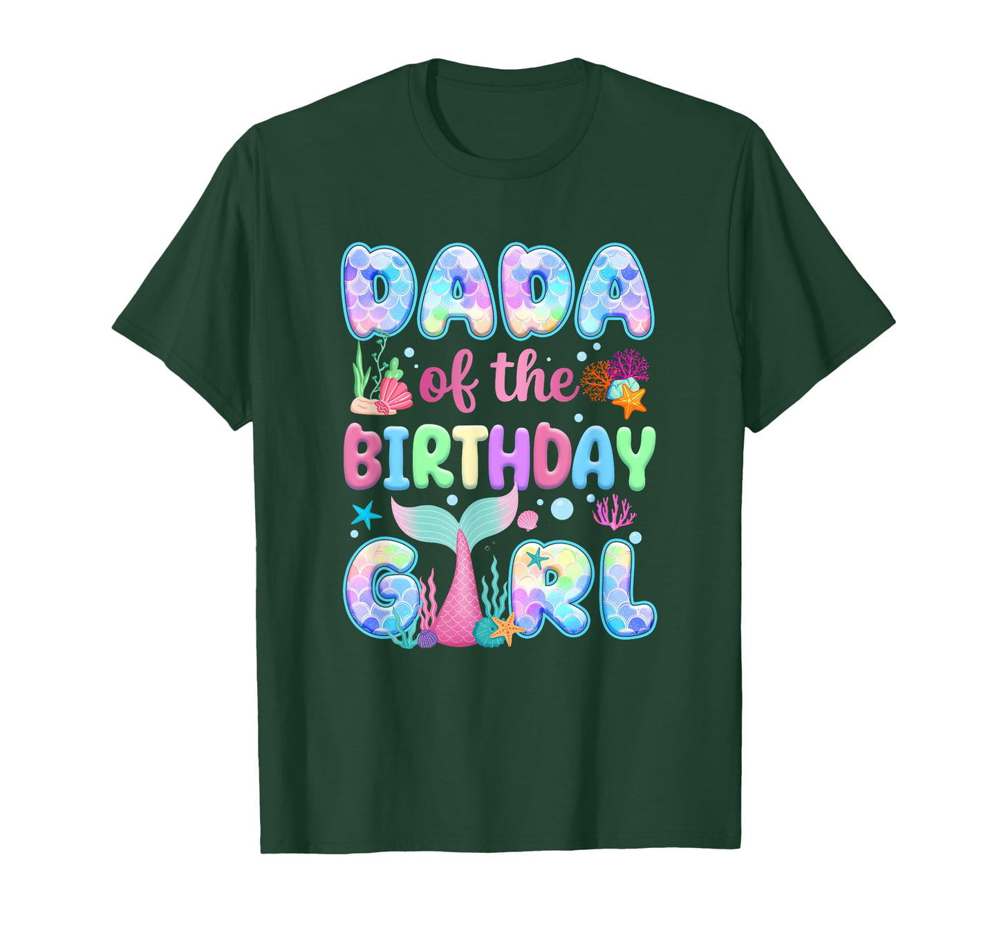 Dada Of The Birthday Mermaid Girl Family Matching Party T-Shirt
