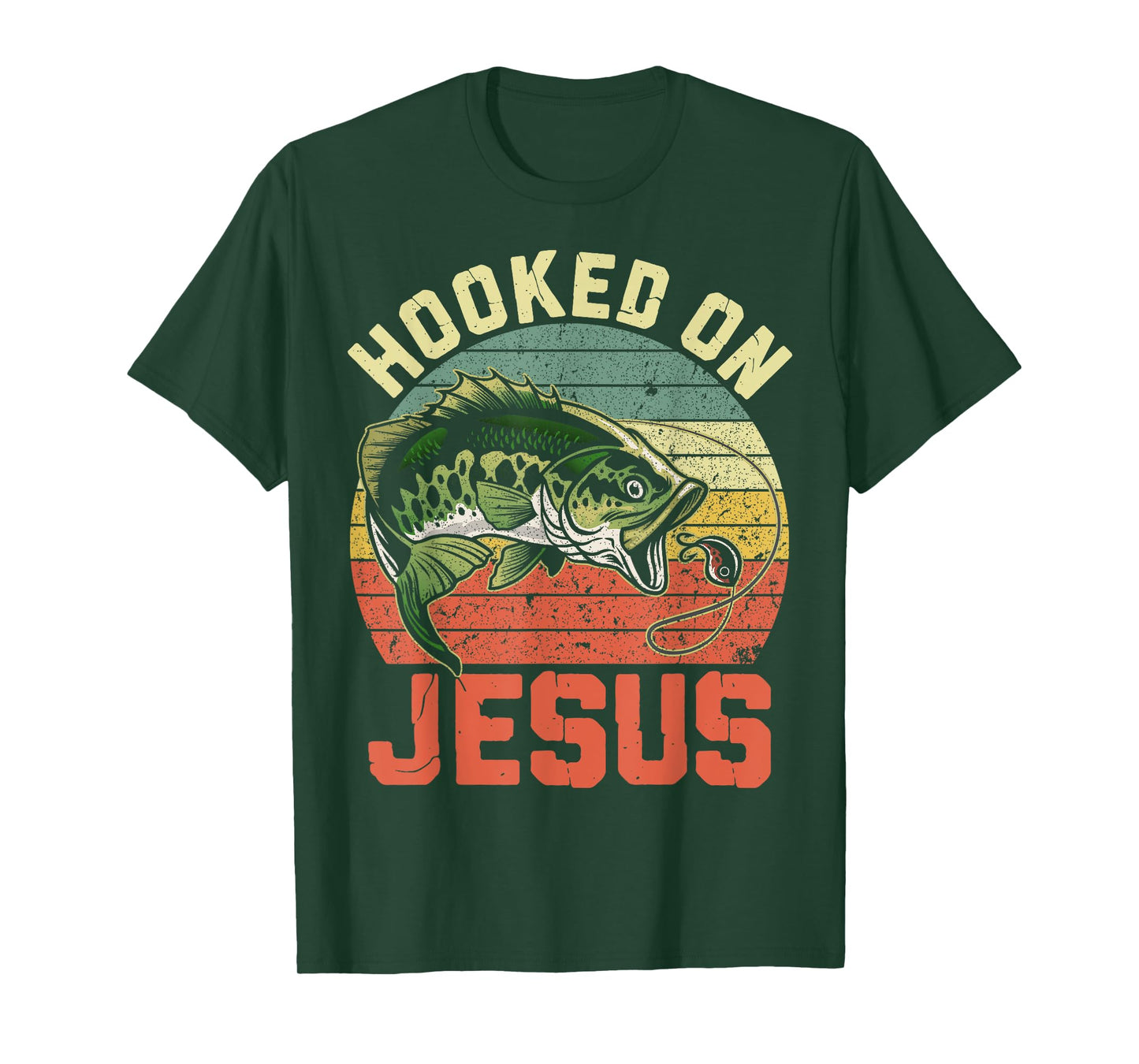 Hooked On Jesus Christian Funny Fishing Jokes T-Shirt