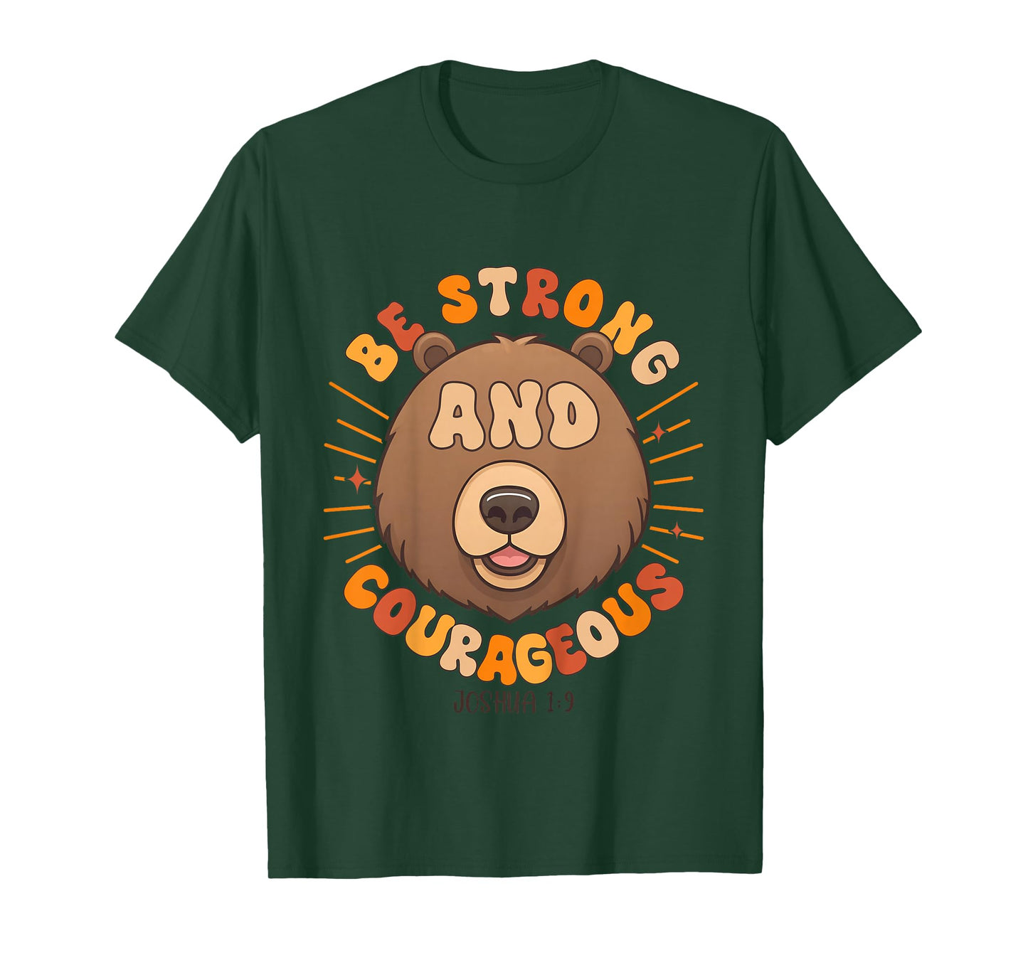 Be Strong and Courageous Boys Christian Joshua 1:9 T-Shirt