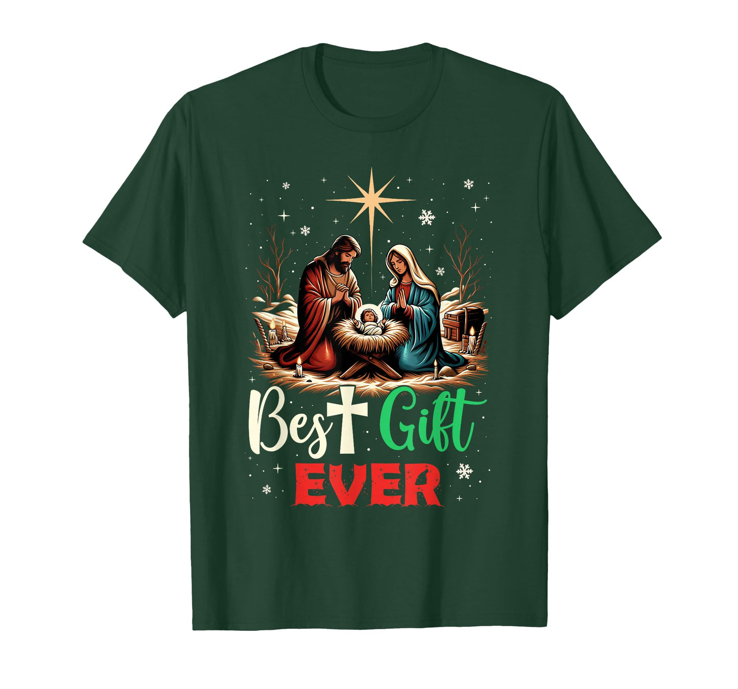 Best Ever Christmas Cool Jesus Nativity Scene Christian T-Shirt