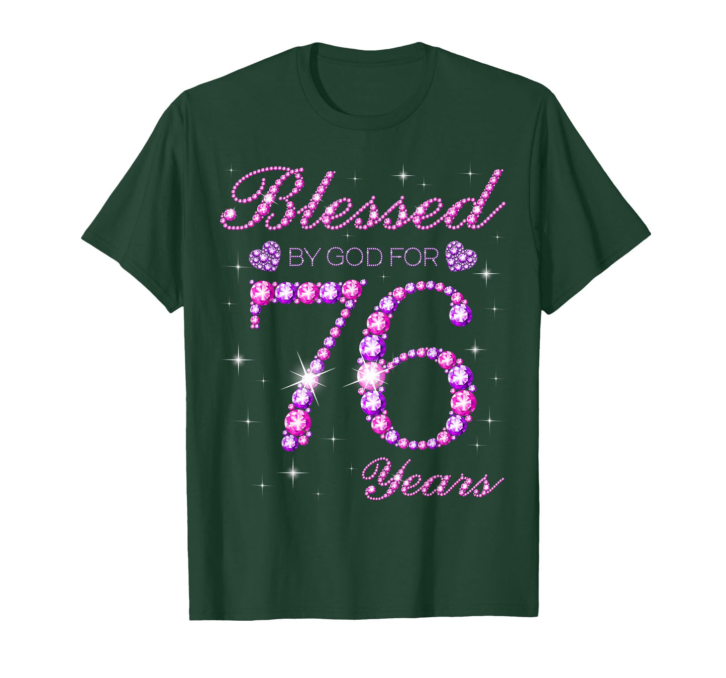 Blessed by God for 76 Years Old 76th Birthday Party T-Shirt