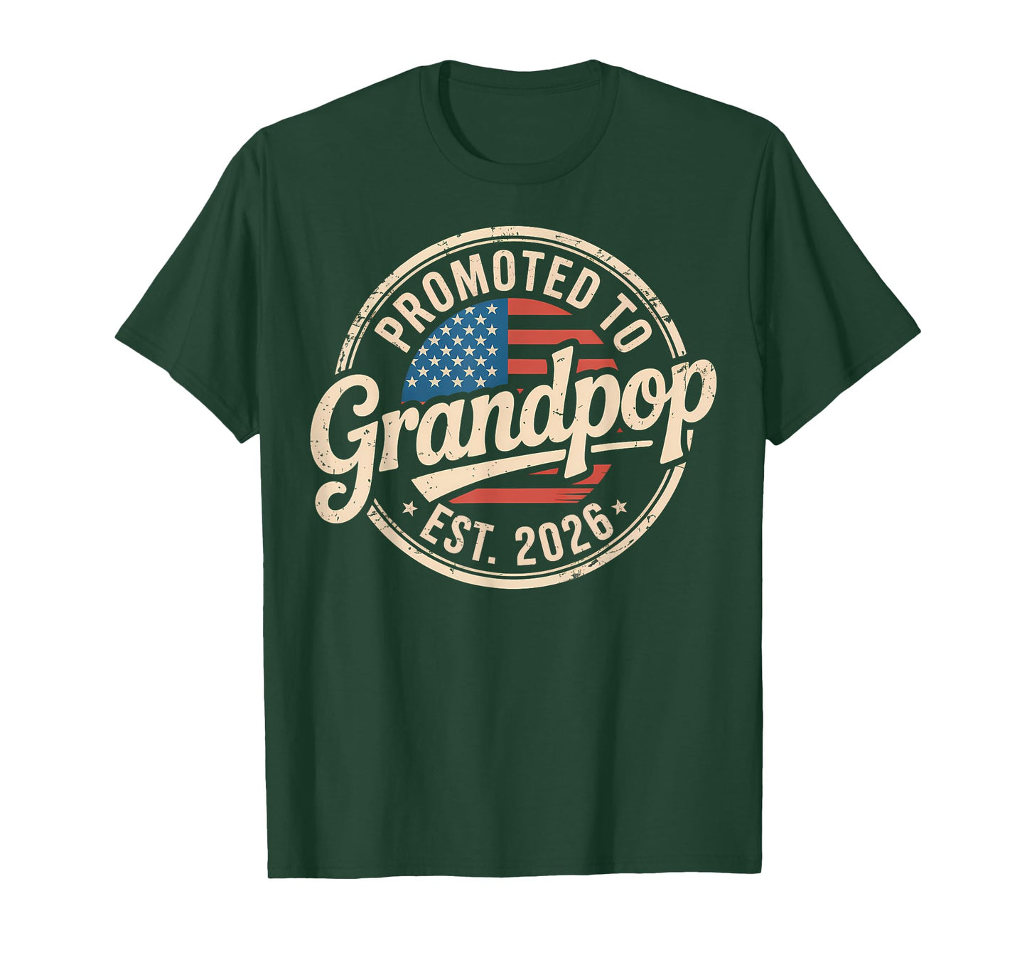 Promoted To Grandpop EST 2026 USA Flag Soon To Be Grandpop T-Shirt