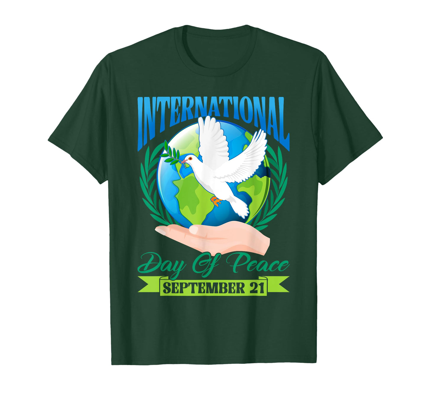 International Day of Peace World Peace Day Hand & Peace Bird T-Shirt