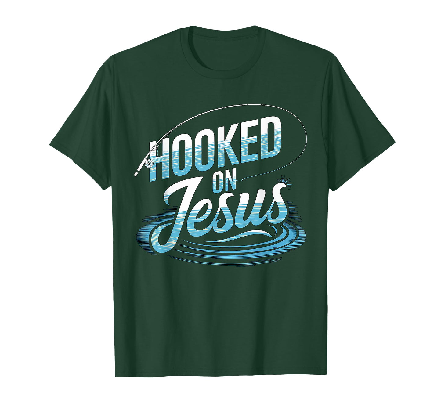 Hooked on Jesus Fishing Christian T-Shirt