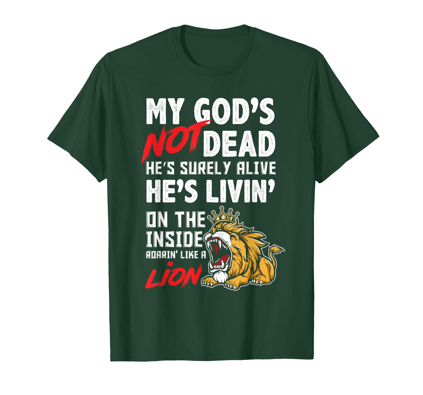 My God is Not Dead Lion Jesus Christ Christian Faith T-Shirt