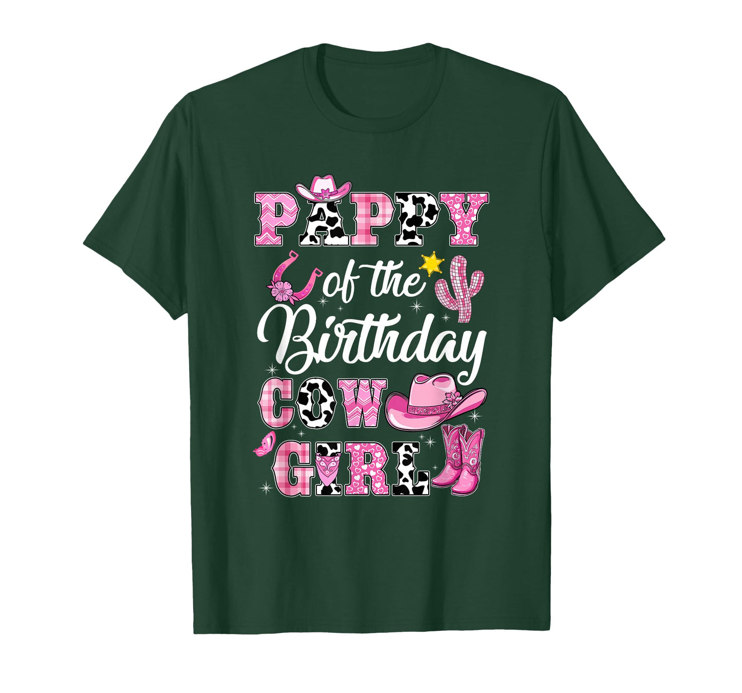 Pappy Of The Birthday Cow Girl Western Cowgirl 1St Birthday T-Shirt