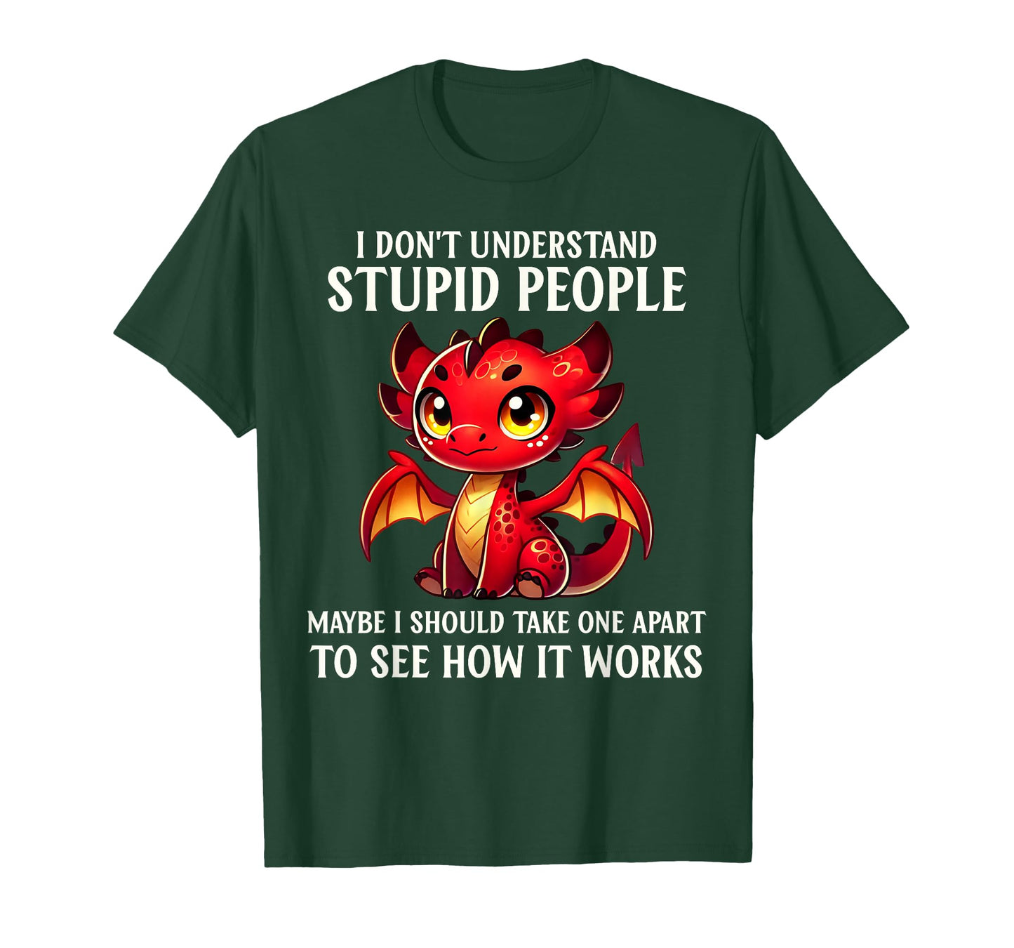 Funny Dragon Lover Humor I Don't Understand Stupid People T-Shirt