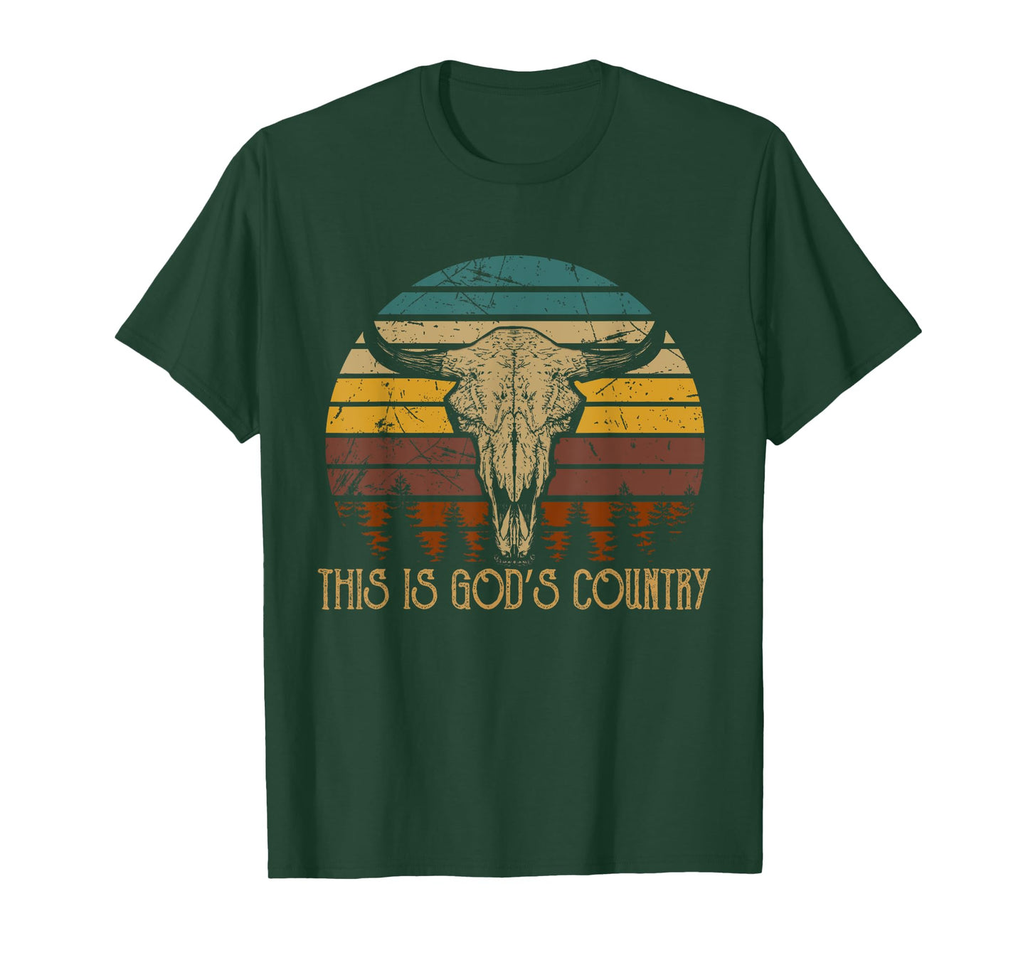 This Is God's Music Country Outfit Bull Skulls Western Howdy T-Shirt