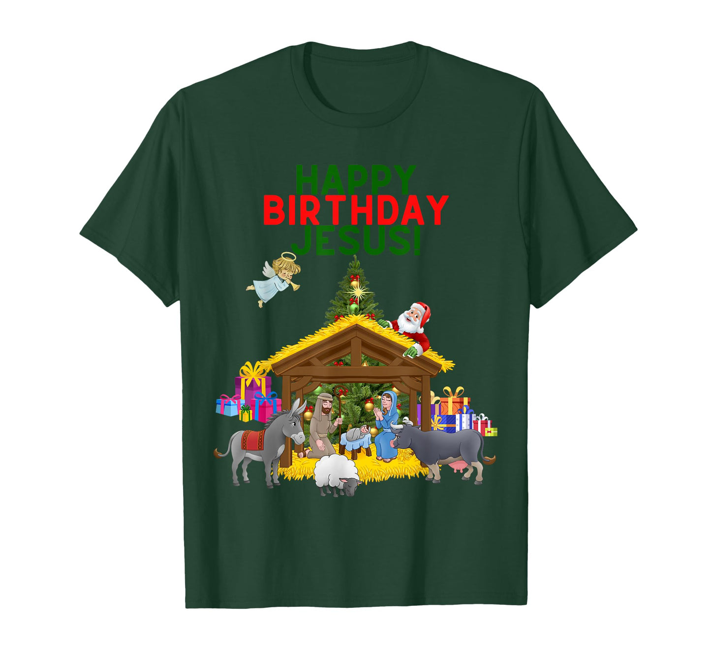 Worship Wear Merry Christmas Christian Happy Birthday Jesus Christ Xmas T-Shirt
