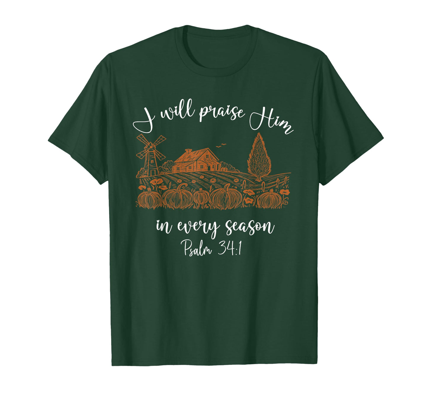 I Will Praise Him in Every Season Halloween Jesus Pumpkin T-Shirt