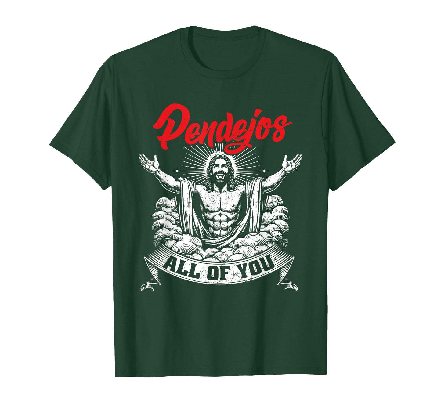 Pendejos All Of You Jesus Christian Spanish Slang Grunge T-Shirt