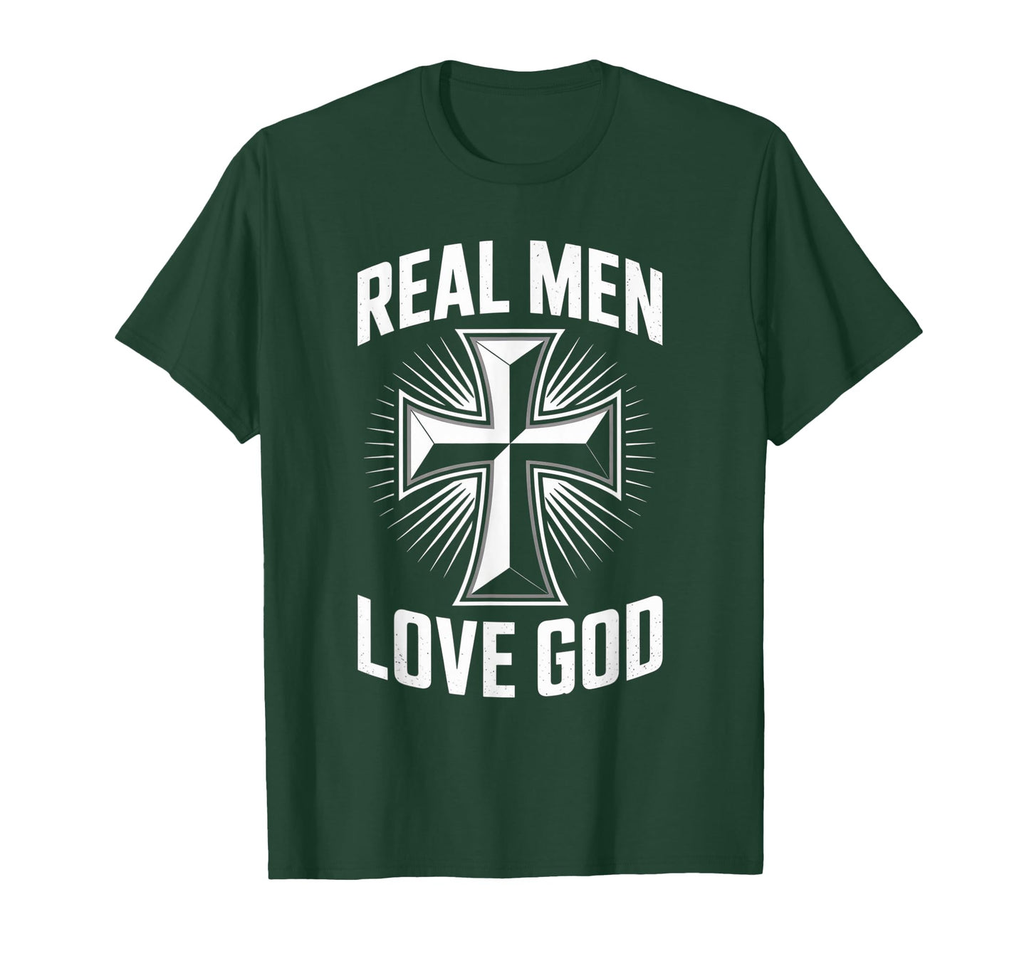 Retro Christian Cross Real Men Love God Matthew 22:37 T-Shirt