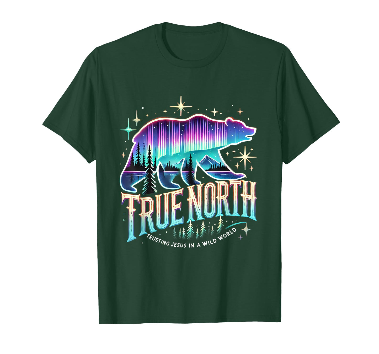 True North Bear Aurora Faith Trusting Jesus Summer Camp T-Shirt