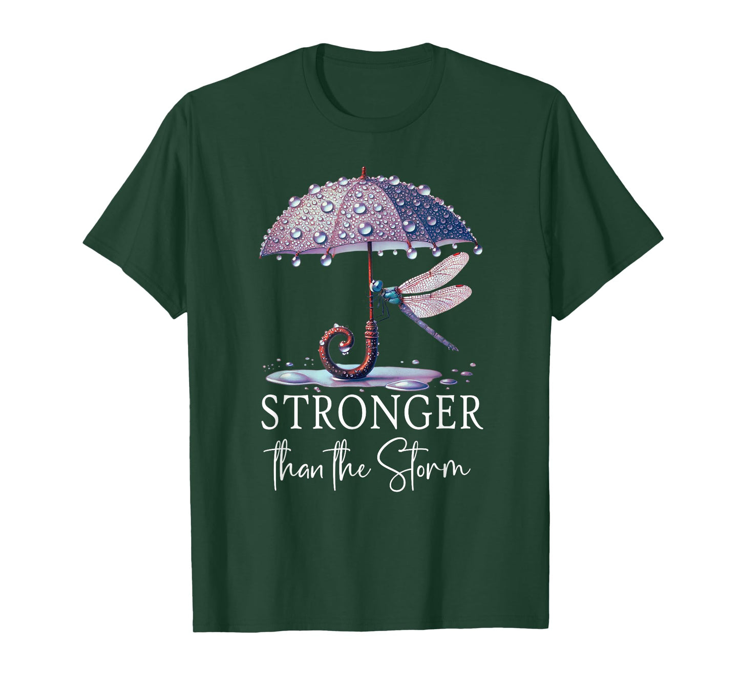 Stronger Than the Storm Psalm 93 Purple Dragonfly Christian T-Shirt