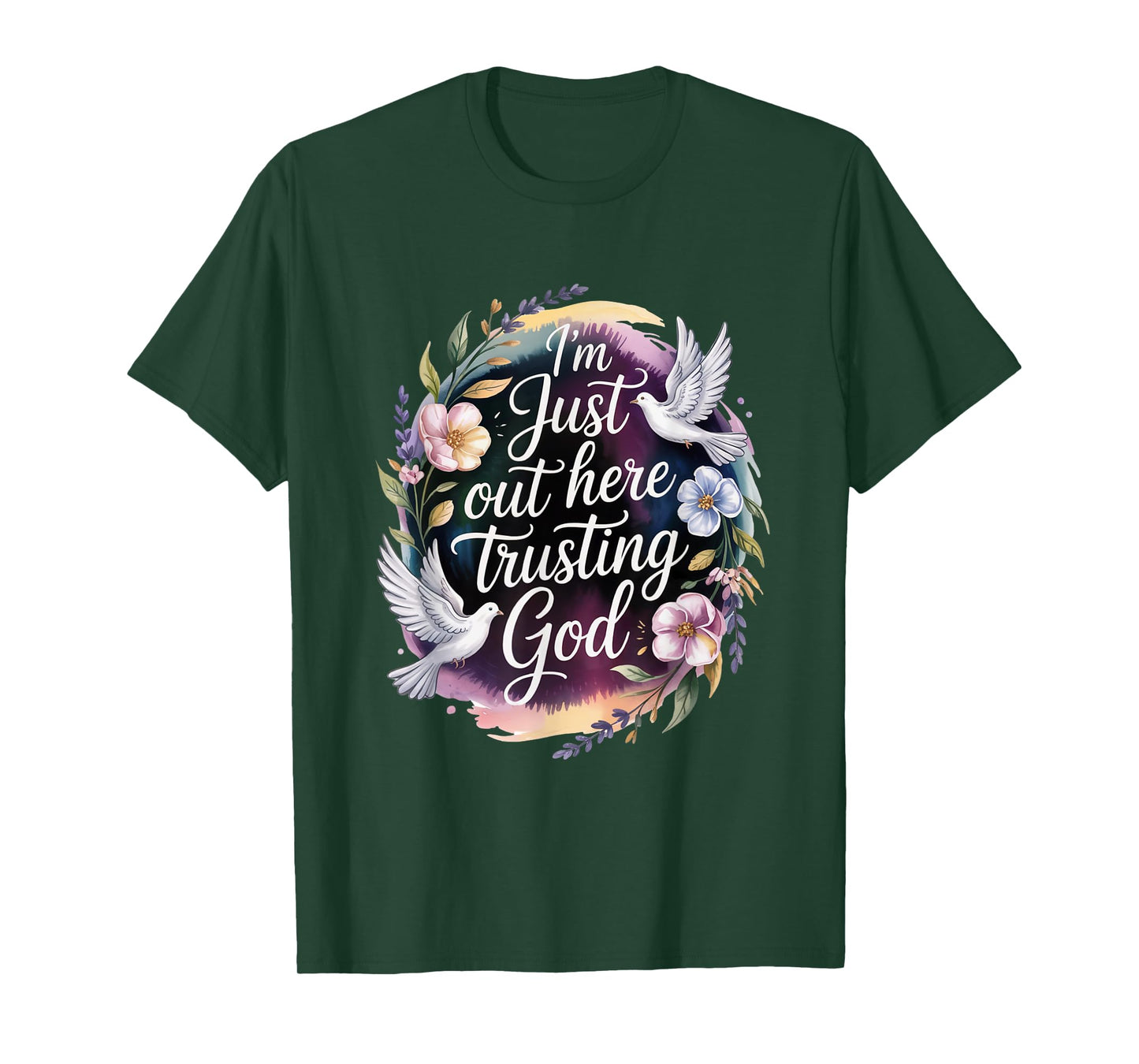 I'm just Out here Trusting God Christian Religious Faith T-Shirt