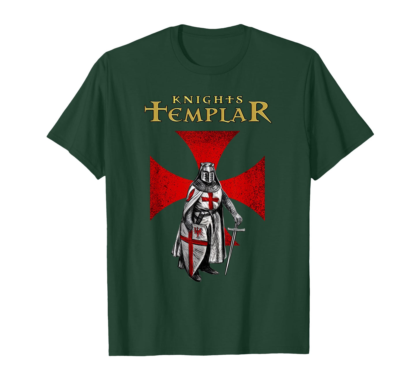 A Warrior of Christ Knights Templar Distressed Cross T-Shirt