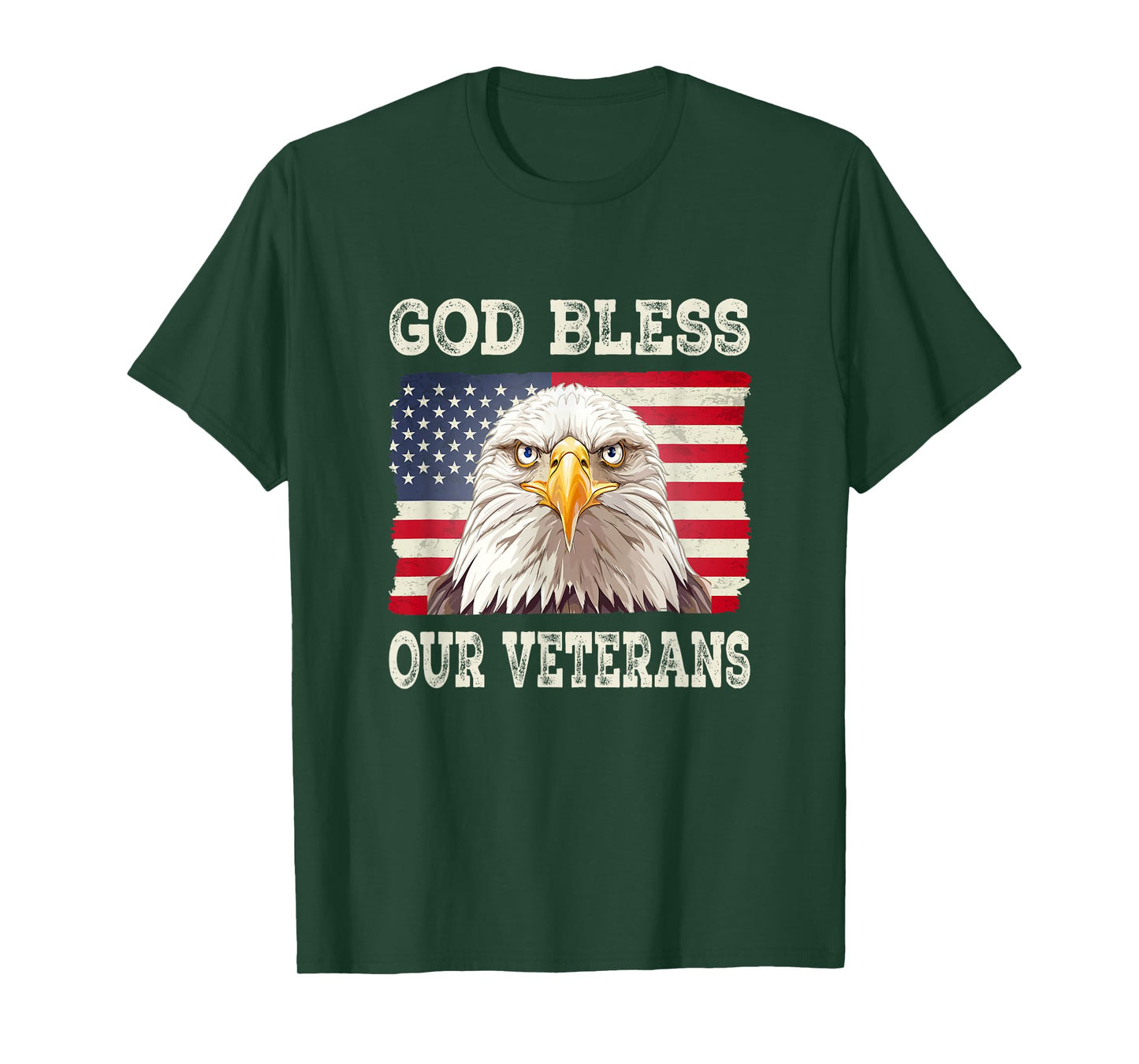 God Bless Our Veterans Eagle American Flag Pride T-Shirt