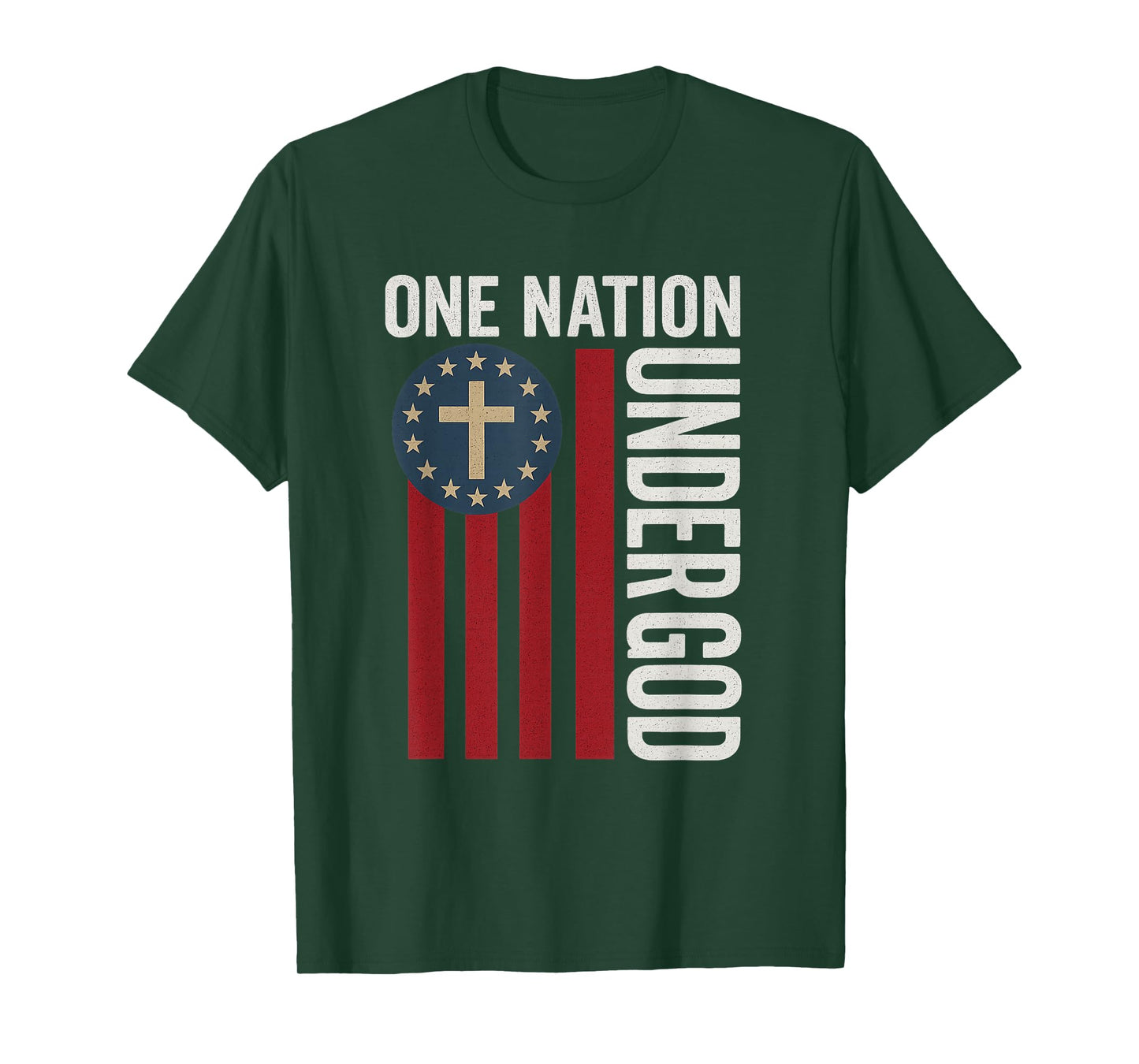 One Nation Under God 4th of July Patriotic Christian T-Shirt T-Shirt