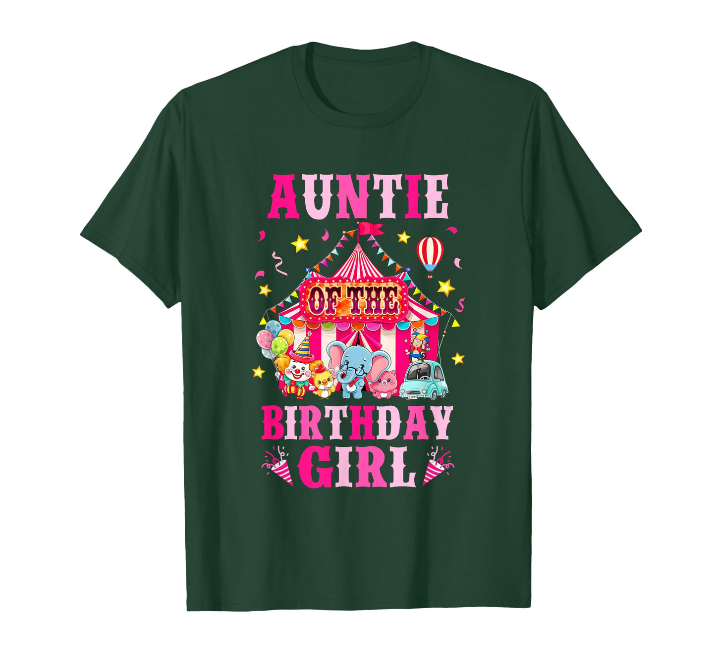 Auntie Of The Birthday Girl Circus Carnival Family Party T-Shirt