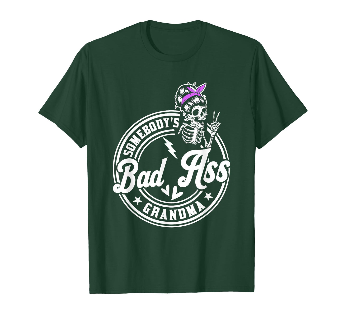 Funny Grandma Messy Bun Skeleton Somebody’s Funny Grandma T-Shirt