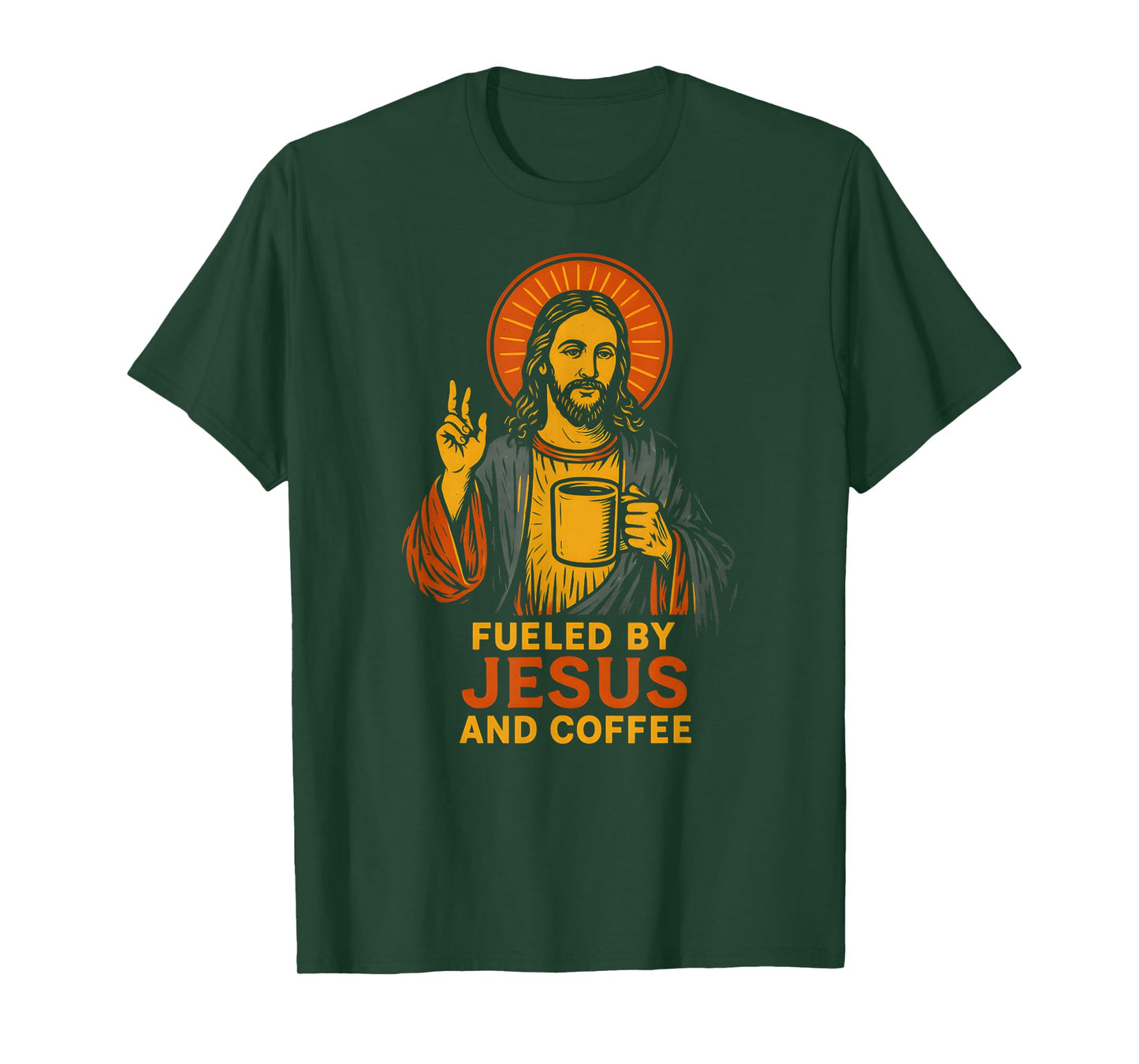 Jesus Coffee Fueled by Fun Womens Christian Faith T-Shirt