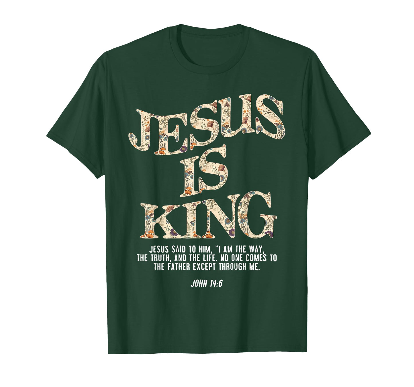 Jesus is King Christian Cross God Faith Bible Religious Pra T-Shirt
