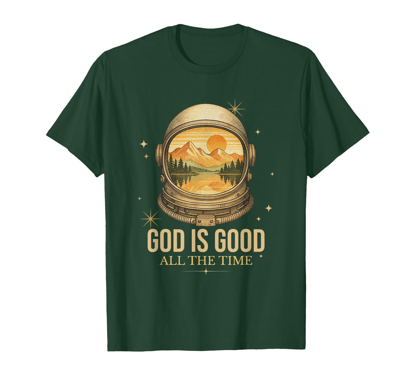 God Is Good Astronaut Vintage Retro Religious Christian T-Shirt