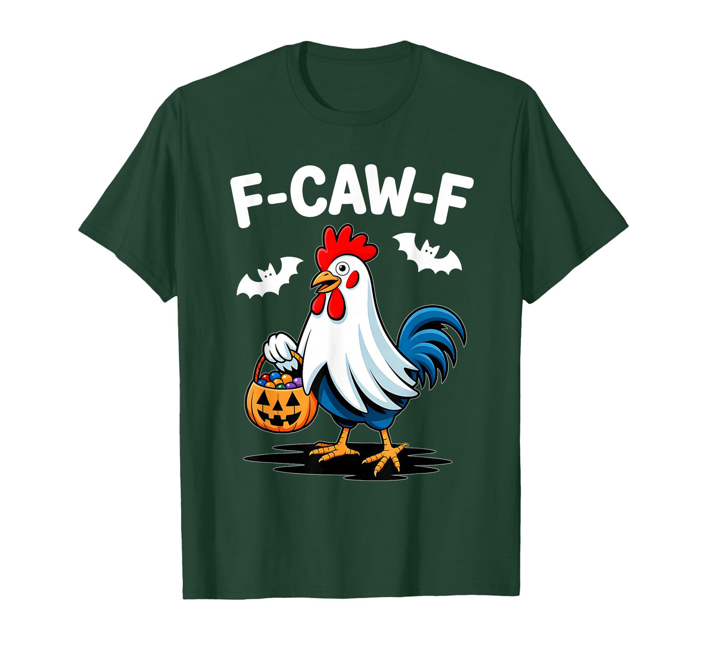F-Caw-F Funny Quote Rooster Meme Chicken Ghost Halloween T-Shirt