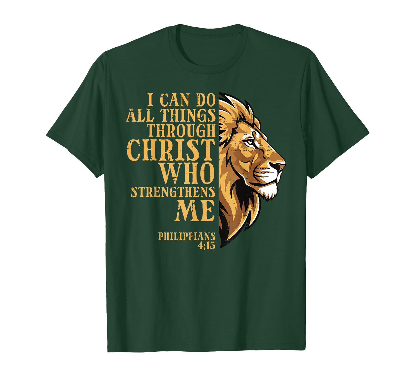 I Can Do All Things Lion Christian God Jesus Men Women Kids T-Shirt