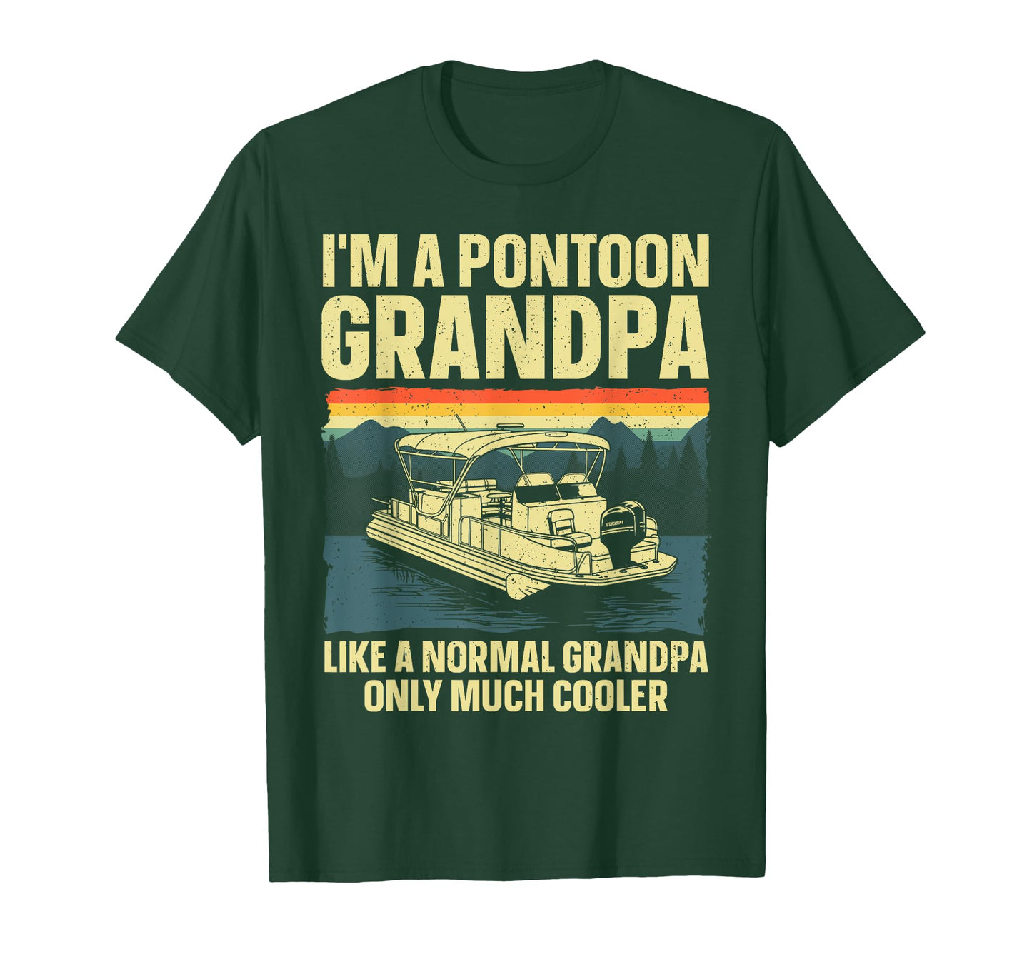 Cool Pontoon Boat Design For Grandpa Men Pontoon Boat Lover T-Shirt
