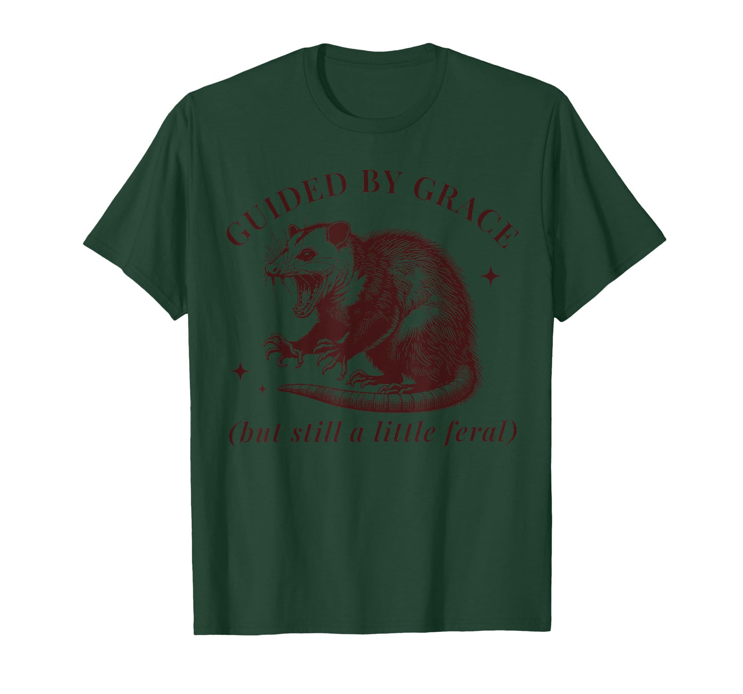 Guided by Grace Funny Possum Christian Feral Bible Saying T-Shirt