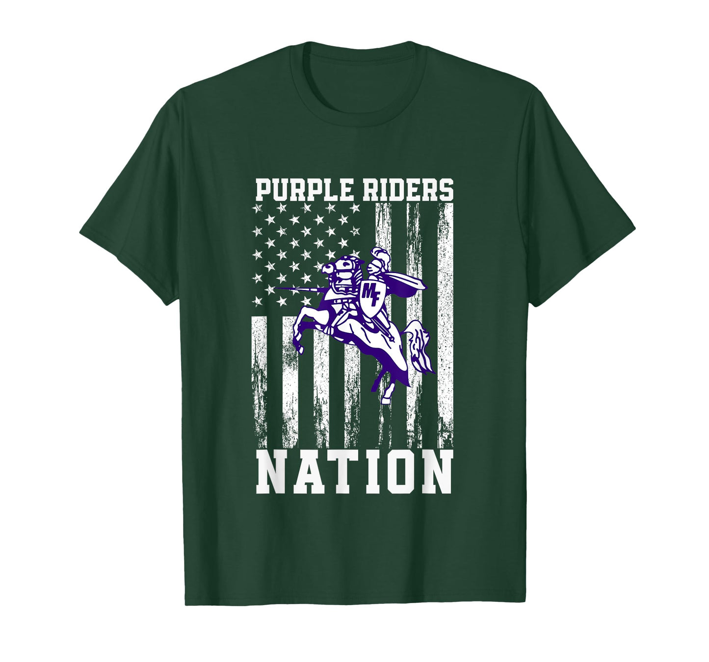 Martins Ferry Purple Riders Logo Nation HS T-Shirt