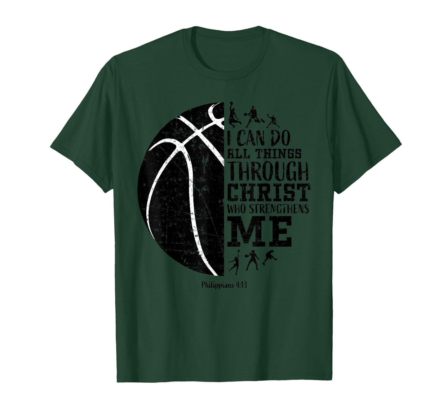 Christian Basketball Shirts Kids Boys Girls Philippians 4 13 T-Shirt