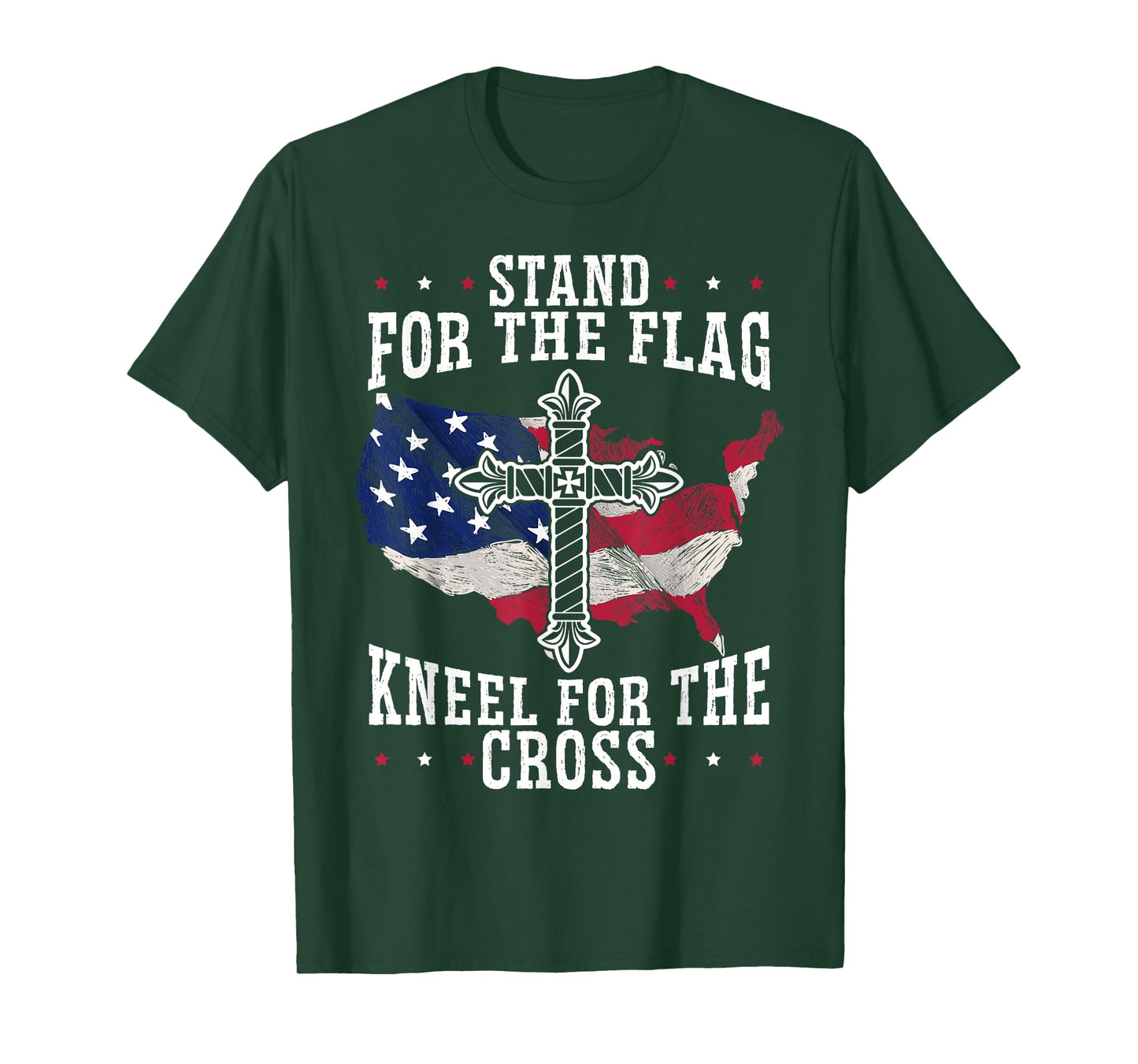Stand For The Flag Kneel For The Cross Christian USA T-Shirt
