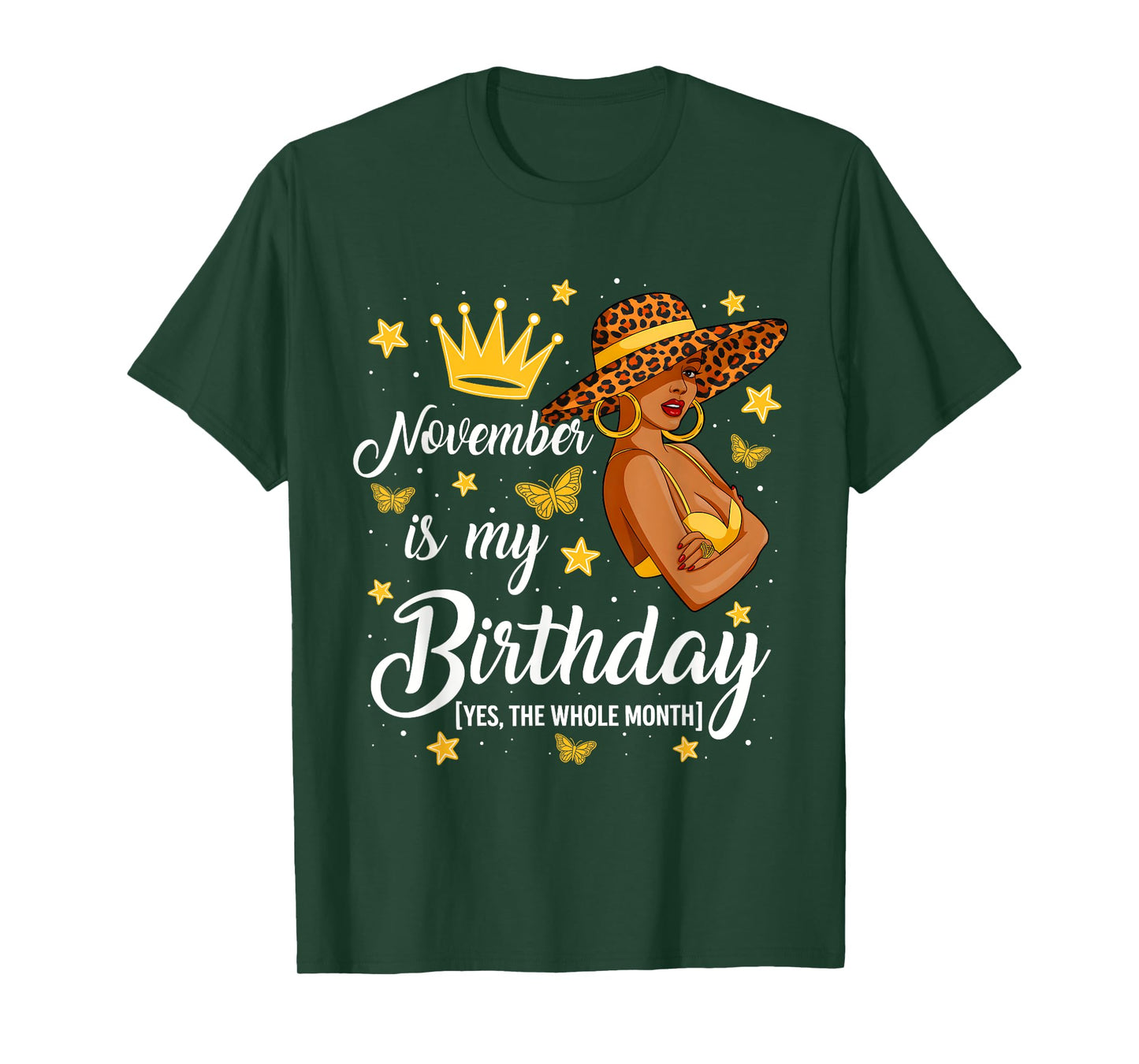 November is My Birthday African American Woman Queen T-Shirt