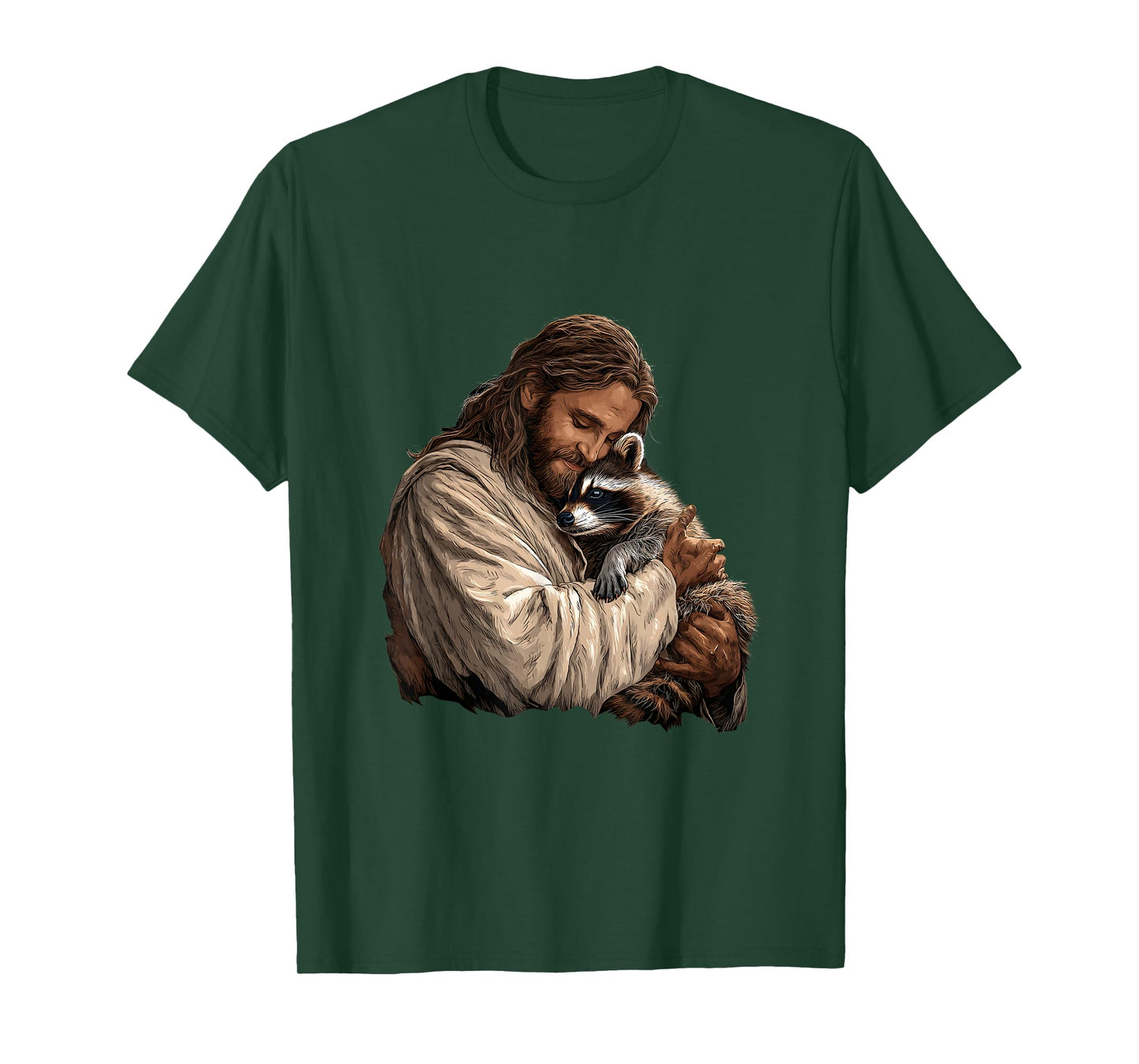 Christian Holding Raccoon Lover Trash God Faith Men Women T-Shirt