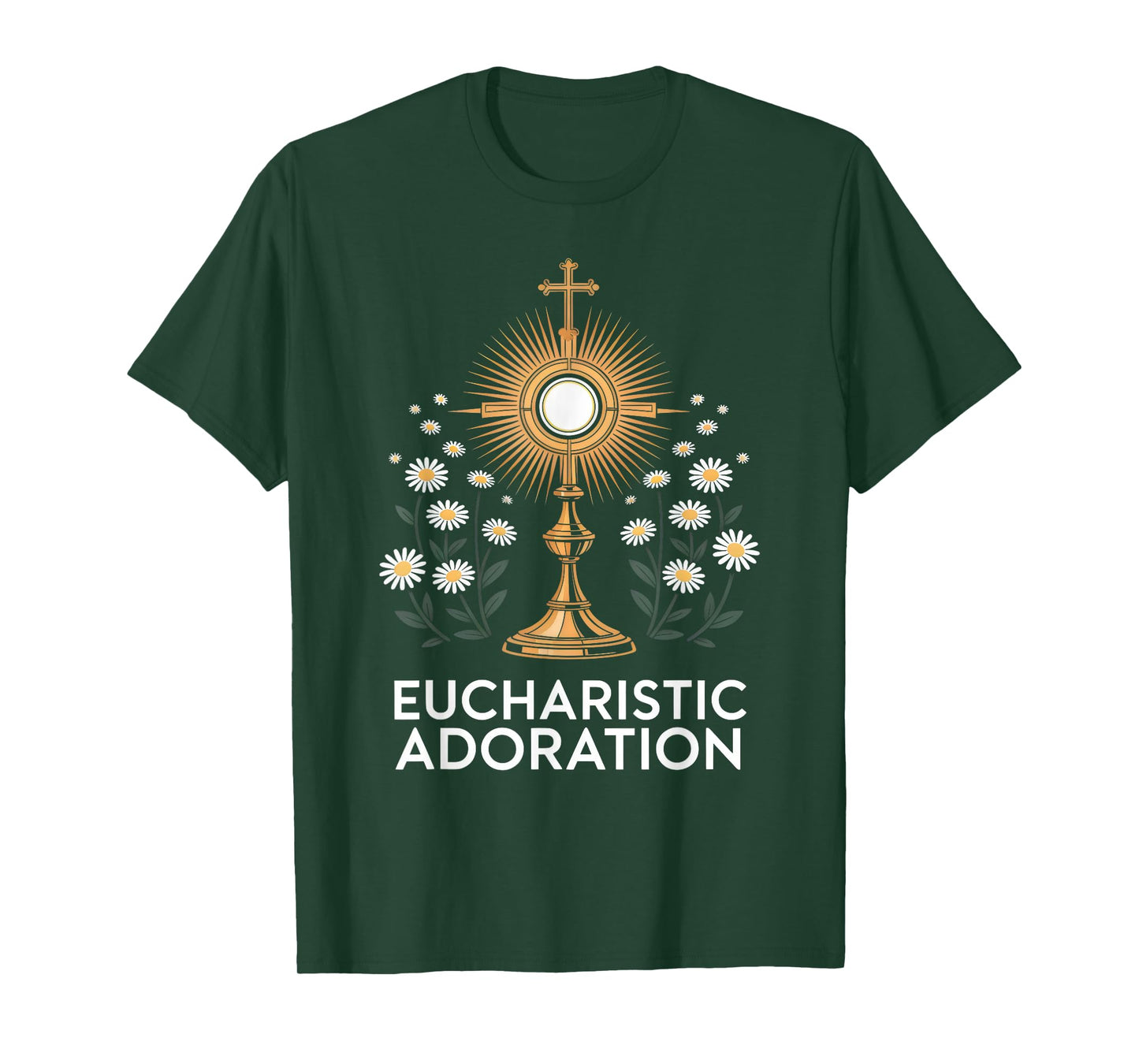 Floral Eucharistic Adoration Catholic T-Shirt