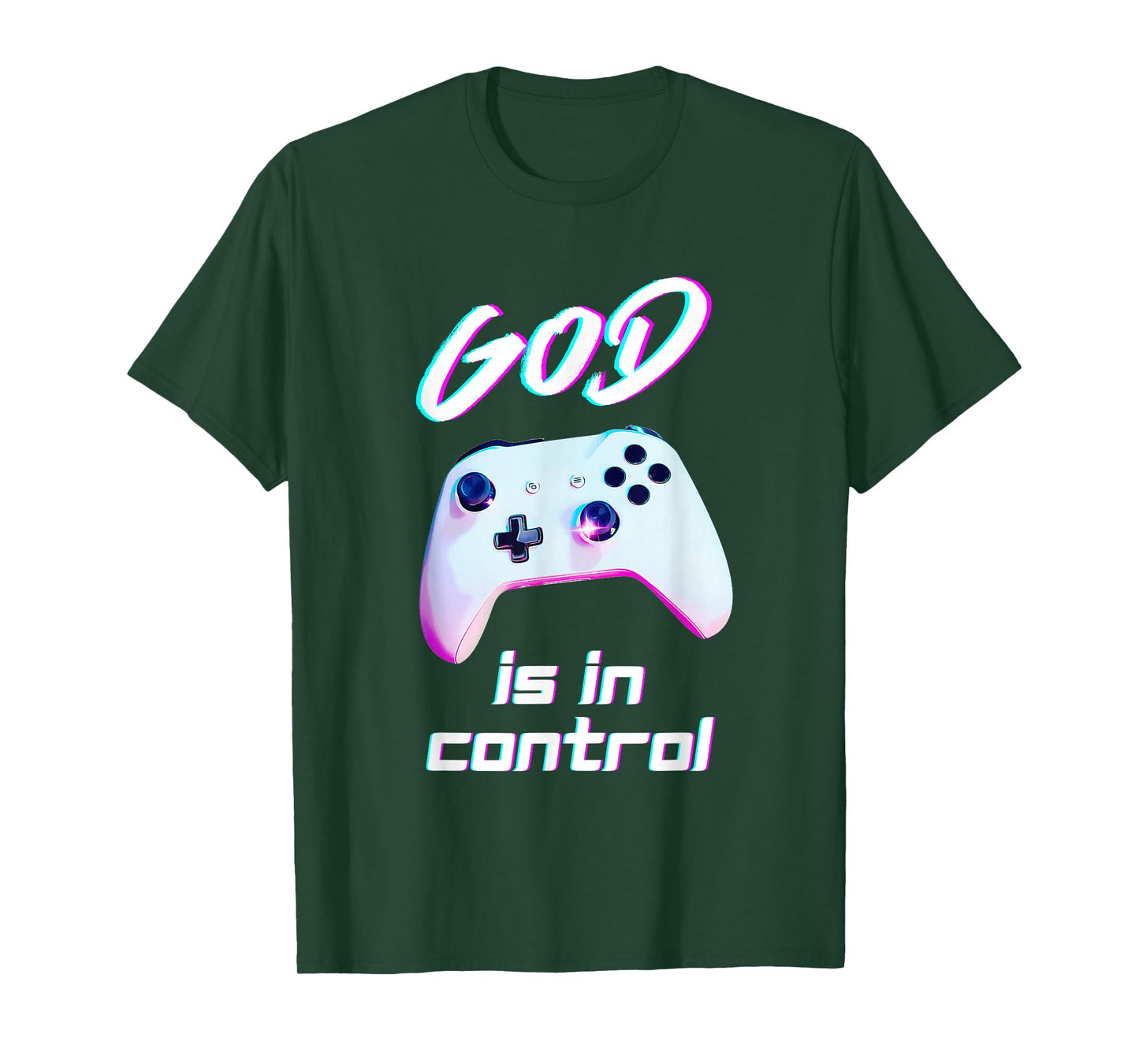 Christian Boys Girls God is in Control Video Game Controller T-Shirt