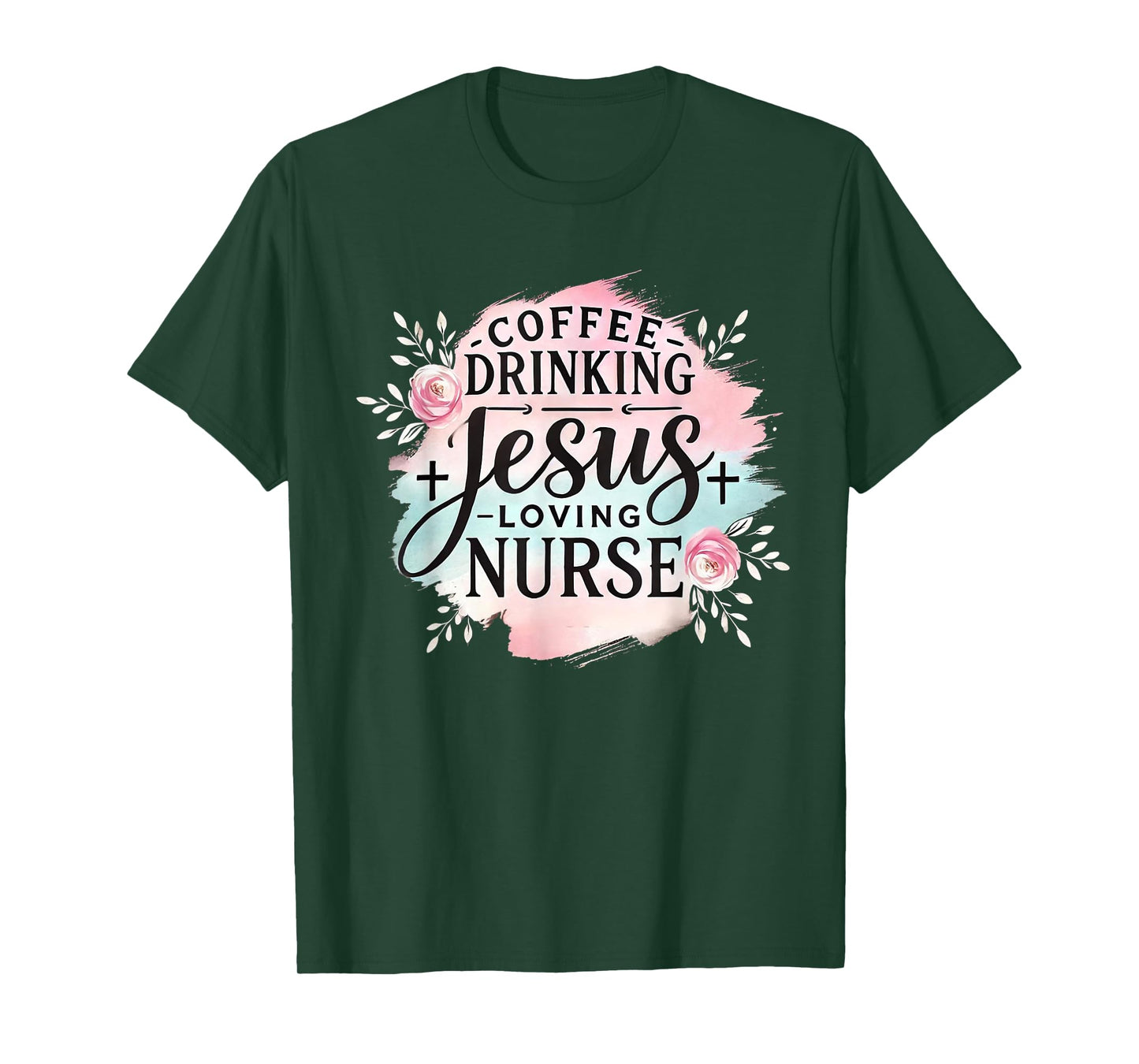 Coffee Drinking Jesus Loving Nurse Christian Humor Men Women T-Shirt