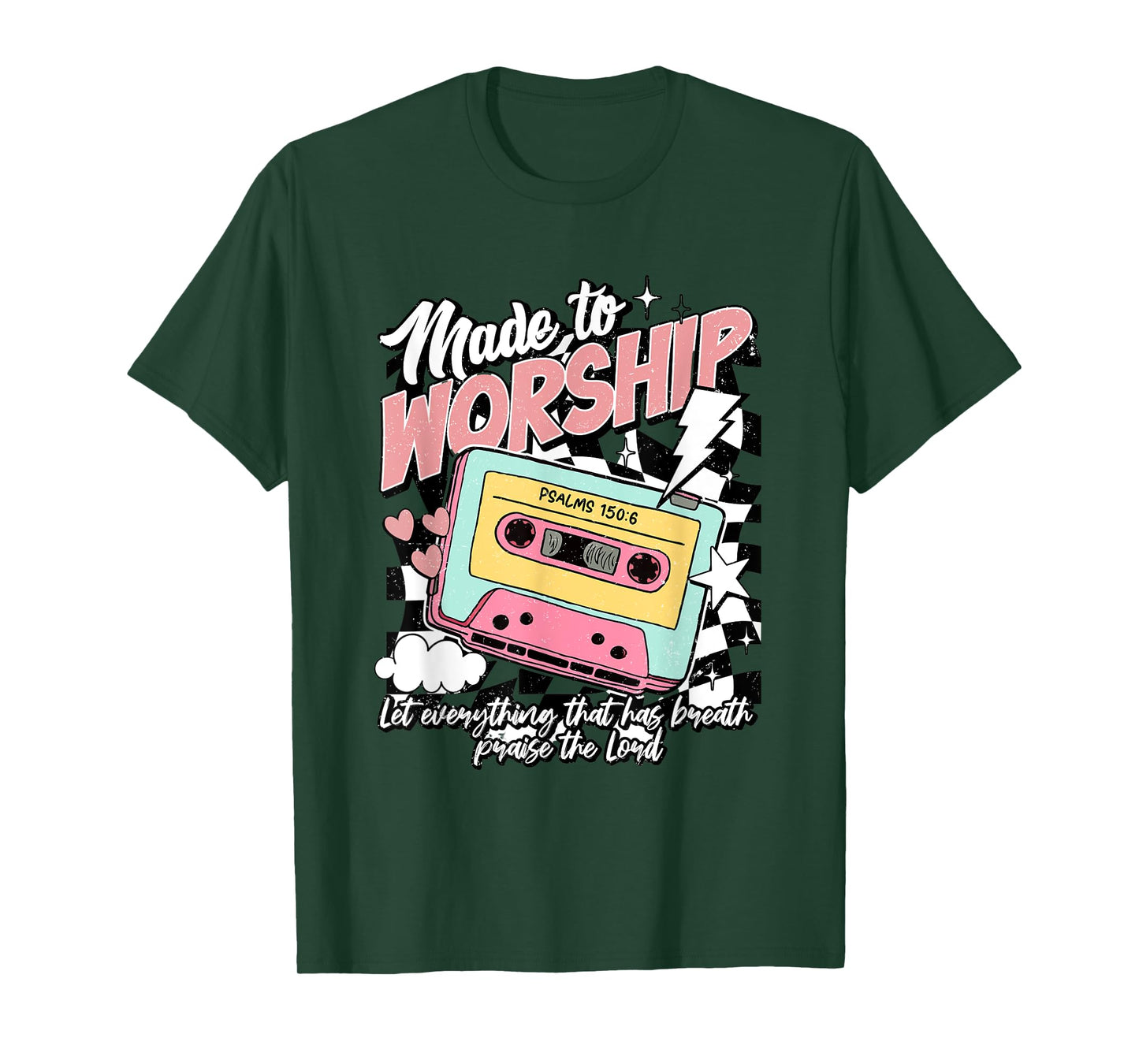 Worship Christian Retro Groovy Religious Praise Psalms 150.6 T-Shirt